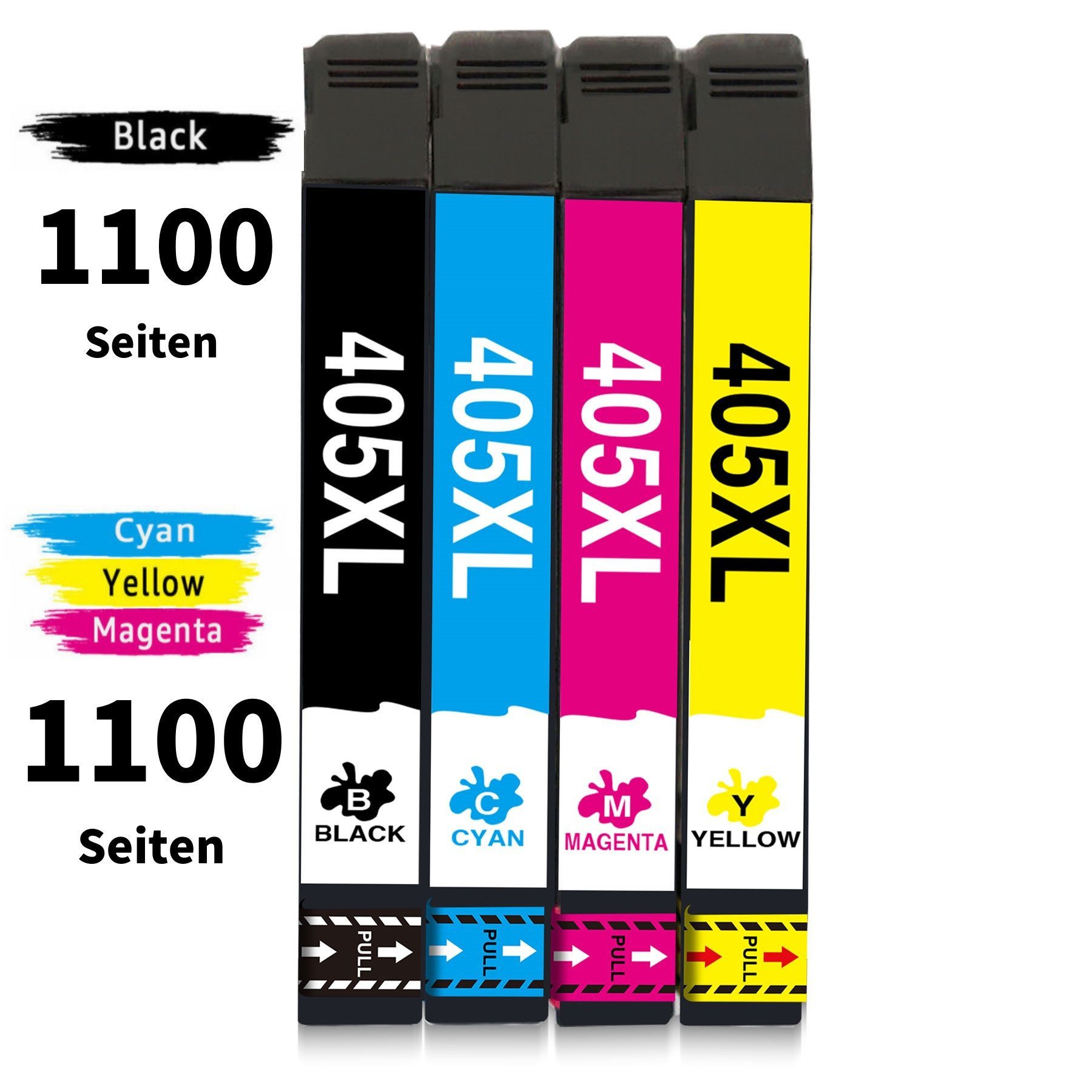 MOOHO 4er/5er 405XL Druckerpatronen Multipack 405 XL für EPSON WorkForce Tintenpatrone (epson workforce pro WF-4820 4825 4830 3820 3825 DWF, WF-7840DTWF patronen)