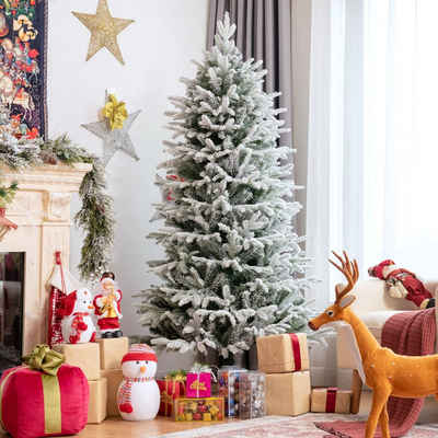 COSTWAY Künstlicher Weihnachtsbaum »Tannenbaum mit Schnee«, 180cm, mit Metallständer, 1870 PVC & PE Zweigen