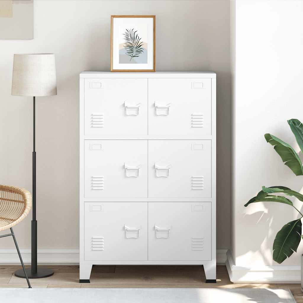 Thumbnail - vidaXL Aufbewahrungsbox Lagerschrank Industrial Weiß 75x40x115 cm Metall (1 St)
