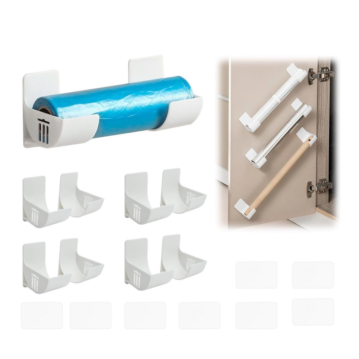 LuxusKollektion Türregal Alufolienhalterung 4er Set Weiß, 4-tlg.