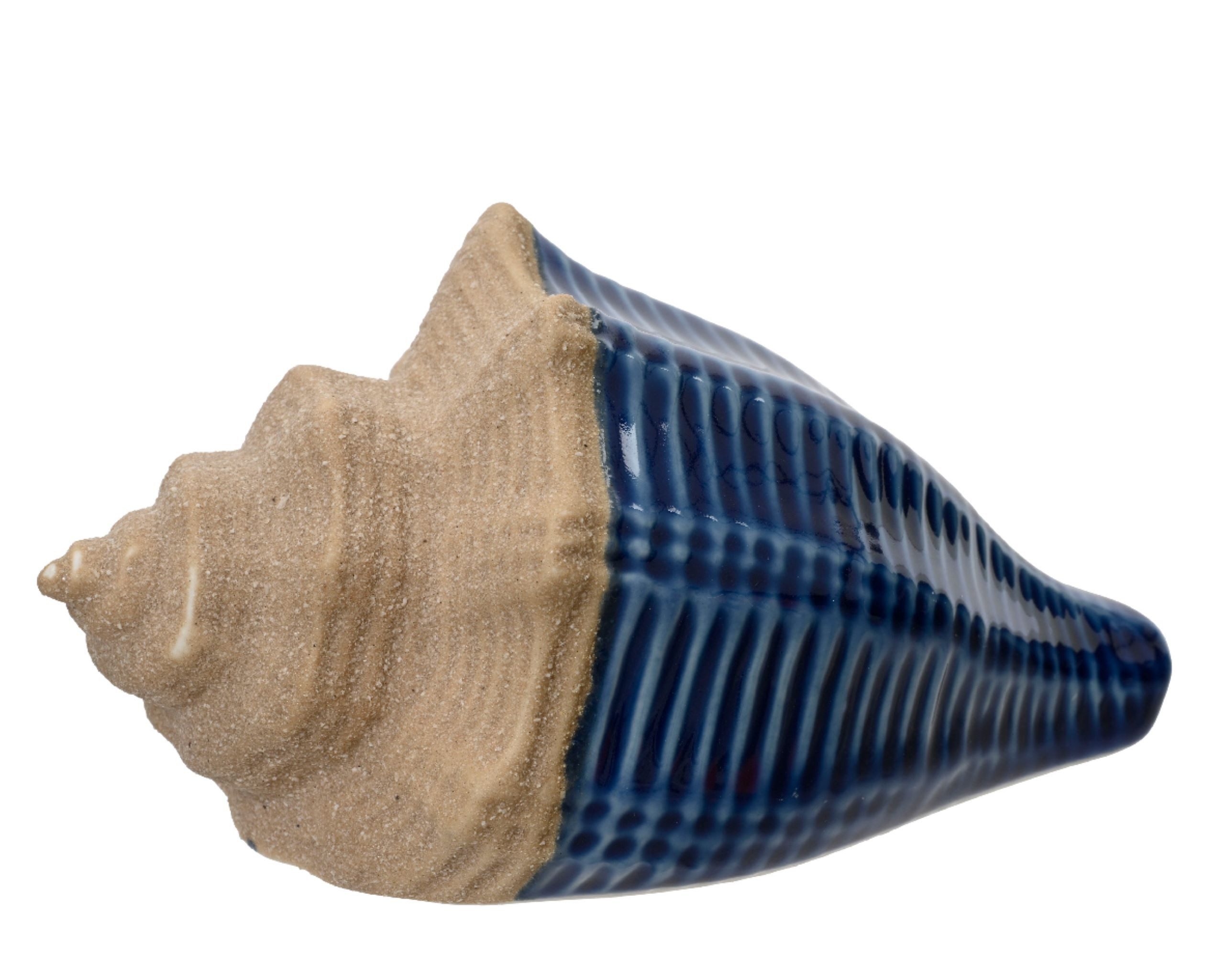 Decoris season decorations Dekoobjekt, Muschel Deko Maritim 15x8cm Porzellan Blau / Beige