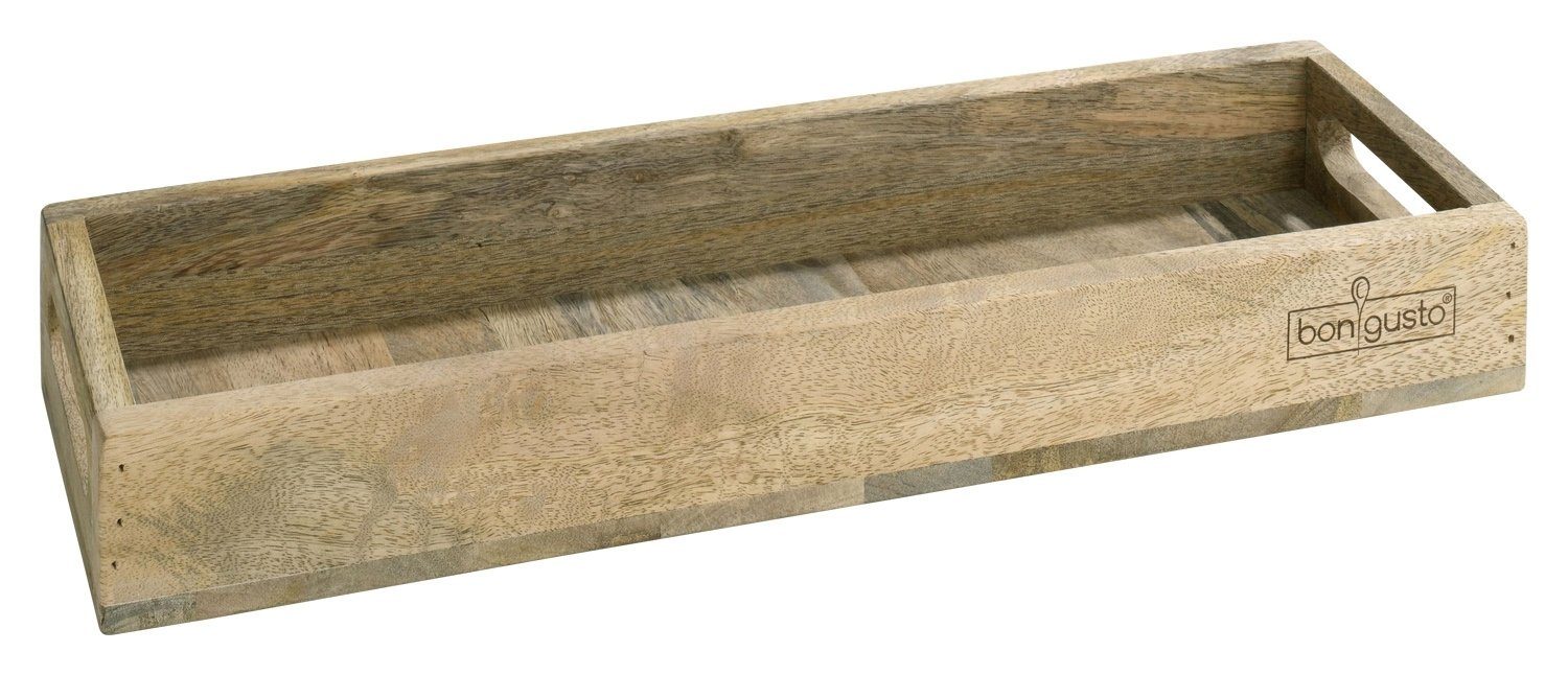 bongusto Tablett Holztablett MANGOLON, Braun, B 48 cm, Holz
