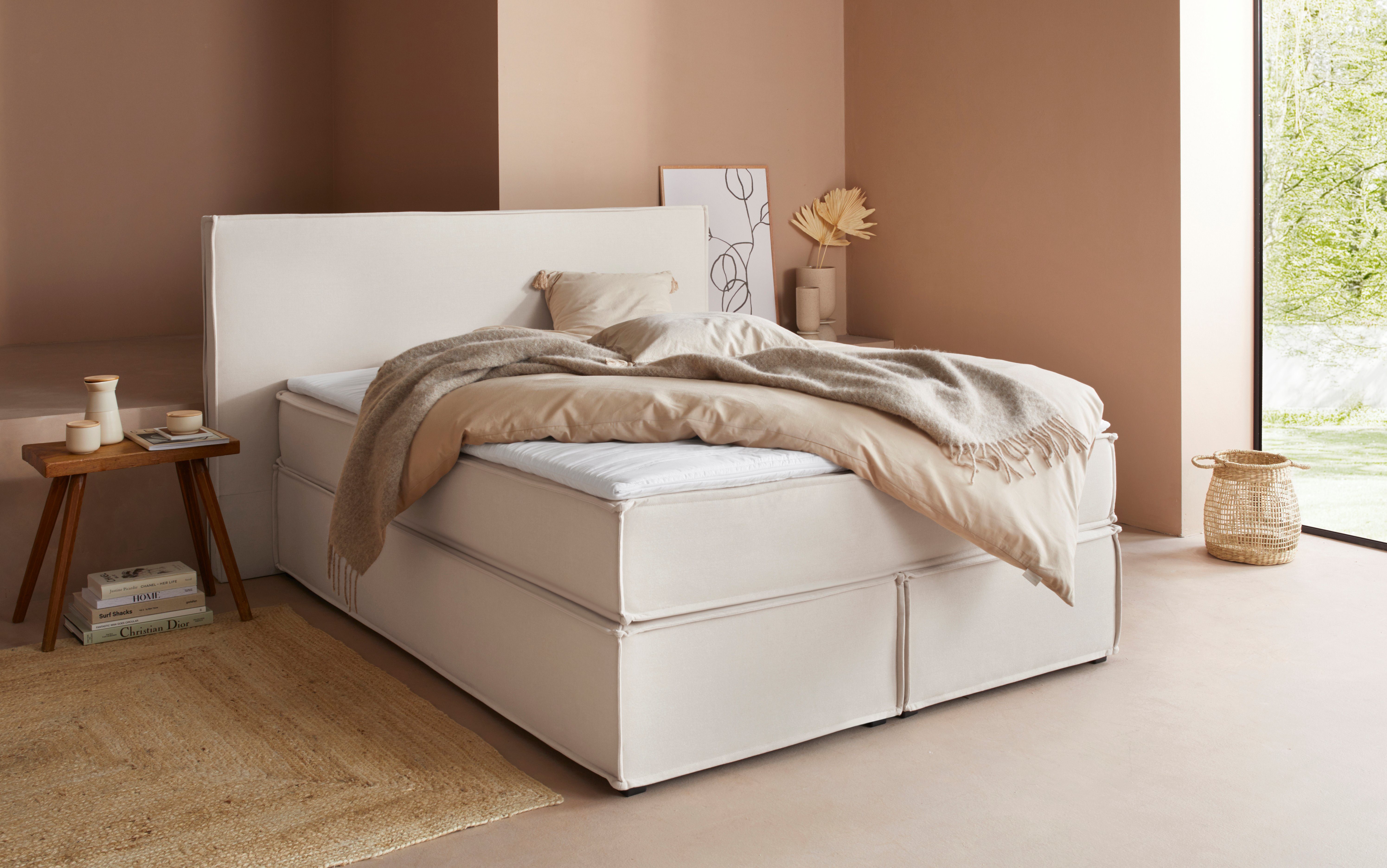 LeGer Home by Lena Gercke Boxspringbett Yuma, incl. Topper, in 4 Breiten, 3 Matratzenarten und je 2 Härtegraden