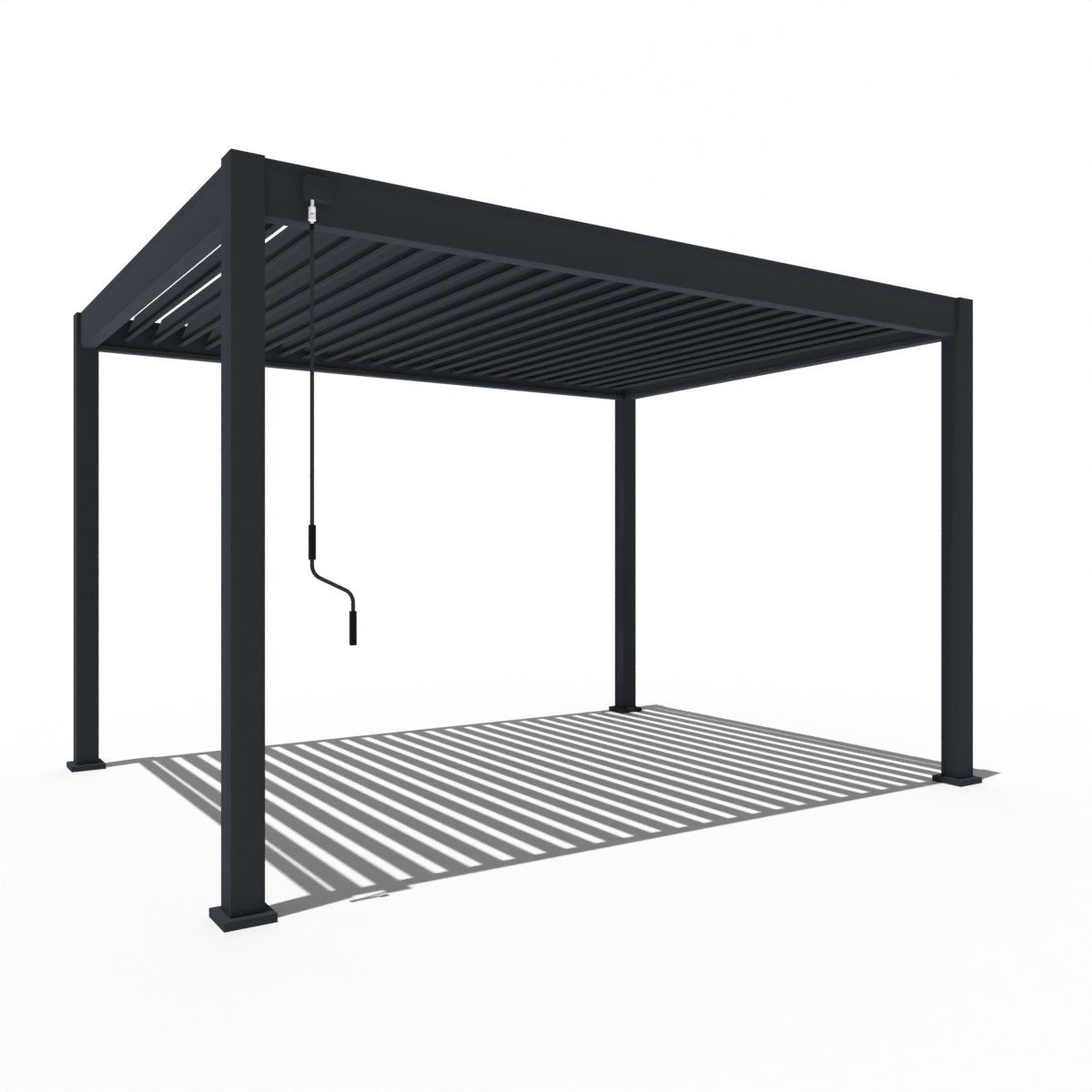Weide Pergola Classic Pavillon Terrassenüberdachung Aluminium 3 x 4 M anthrazit, BxTxH: 300x400x255 cm