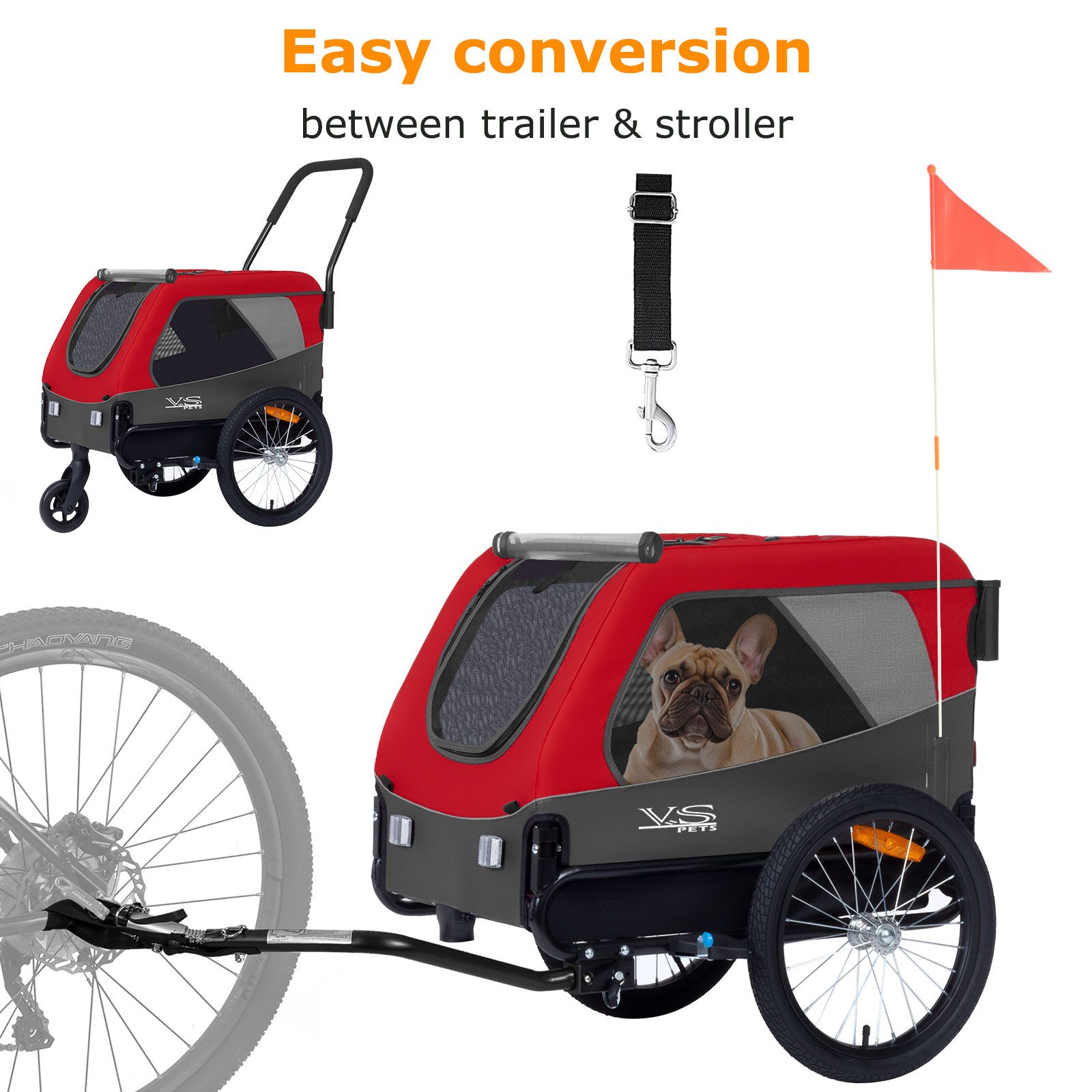 TIGGO Fahrradhundeanhänger Tiggo Medium Hundeanhänger & Buggy 2in1 Fahrradanhänger Hundebuggy