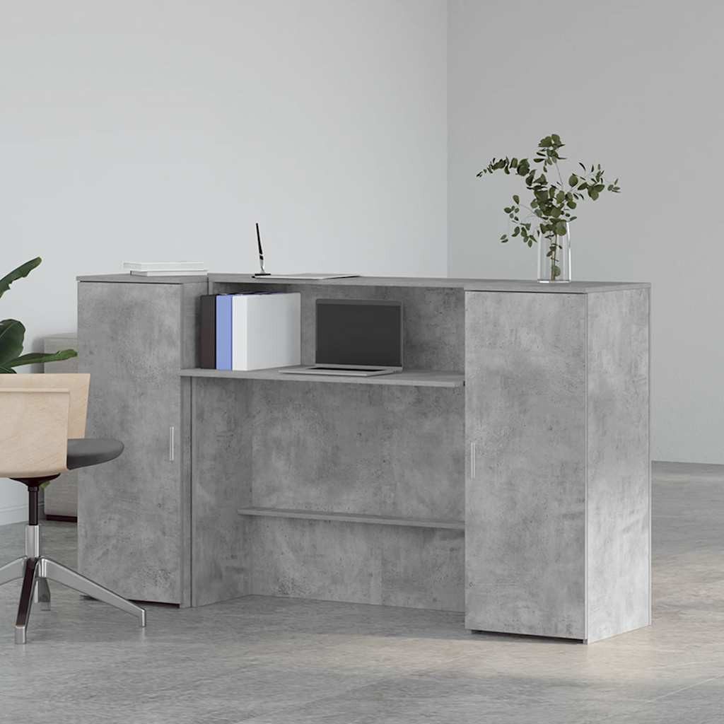vidaXL Schreibtisch Empfangstheke Betongrau 180x50x103,5 cm Holzwerkstoff