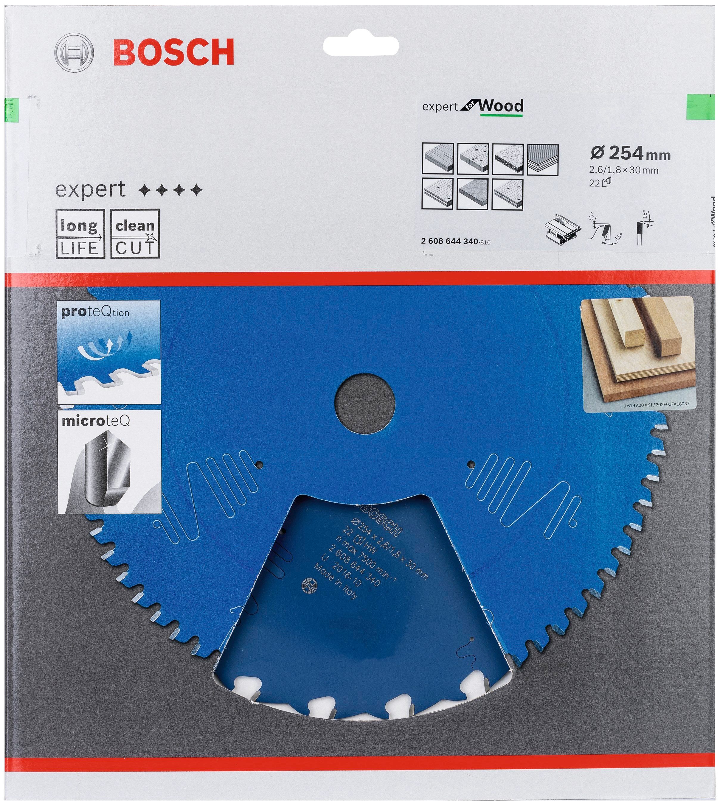 Bosch Professional Sägeblatt EX WO T 254x30-22