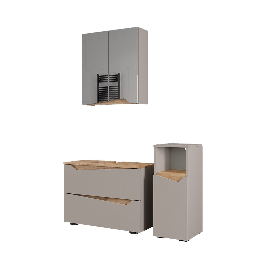 Vicco Badmöbel-Set Marelle, Greige/Artisan, 3 Teile günstig online kaufen