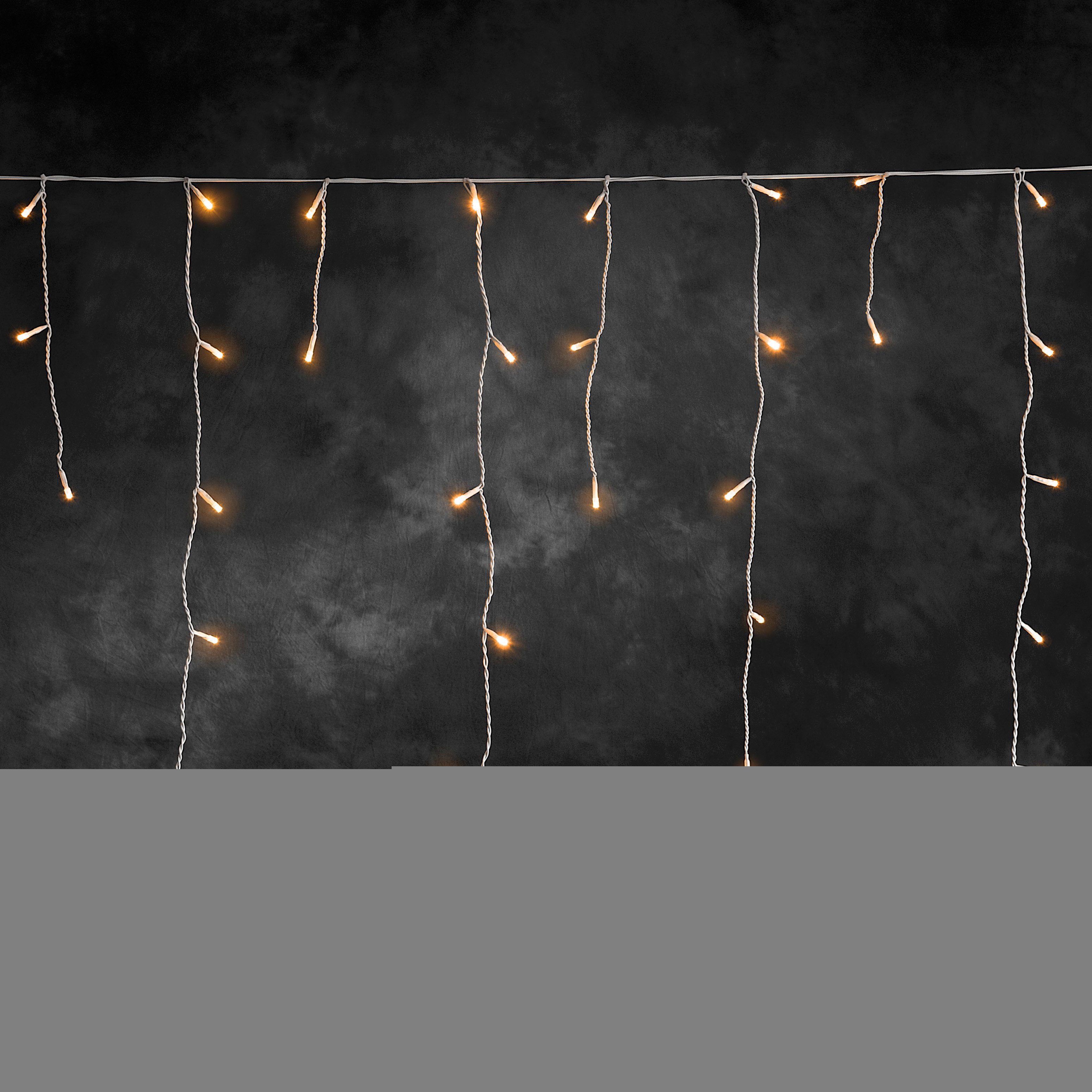 KONSTSMIDE LED-Lichtervorhang, 96-flammig, LED Eisregen bernsteinfarbene Dioden Lichtervorhang, 96