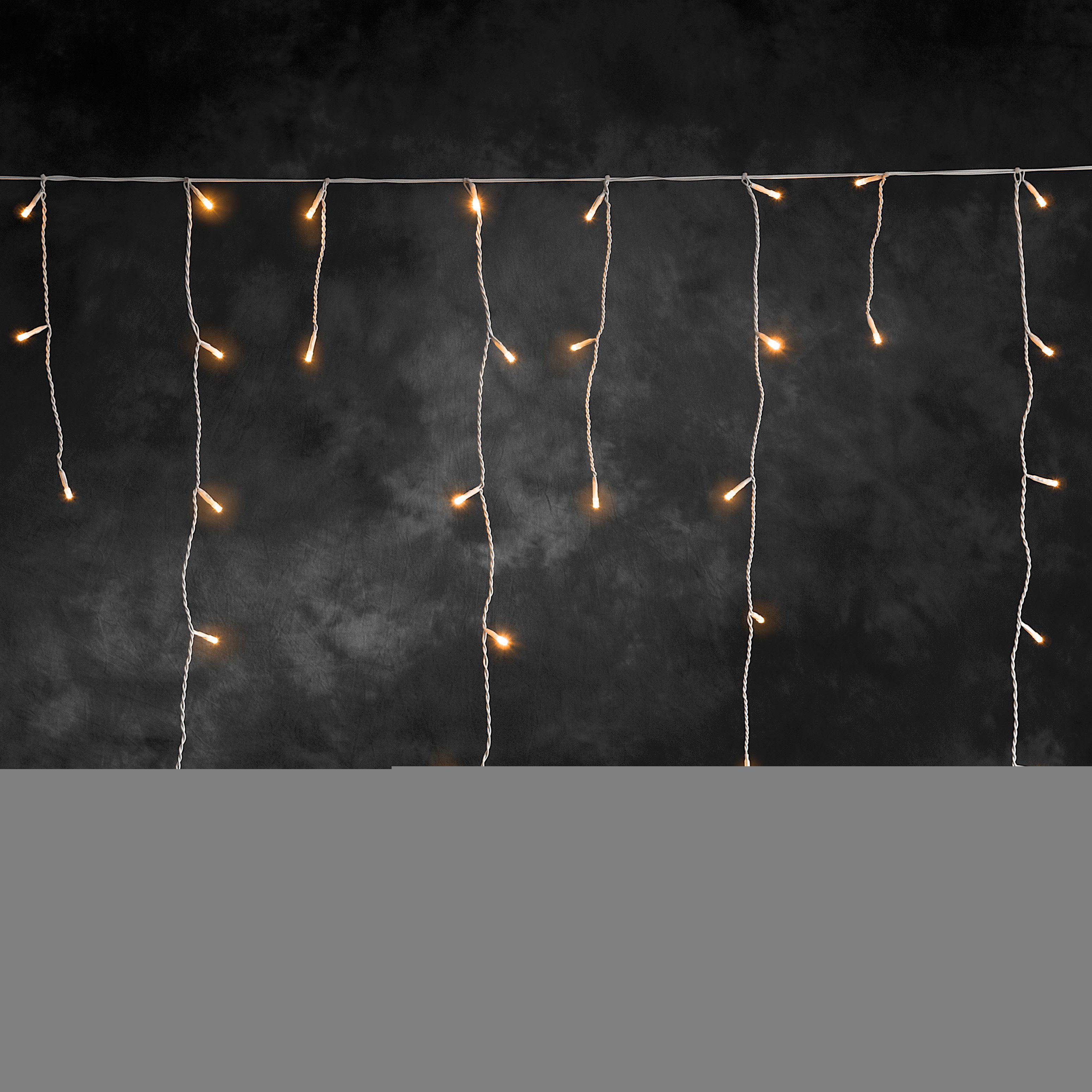 KONSTSMIDE LED-Lichtervorhang, 96-flammig, LED Eisregen Lichtervorhang, 96 bernsteinfarbene Dioden