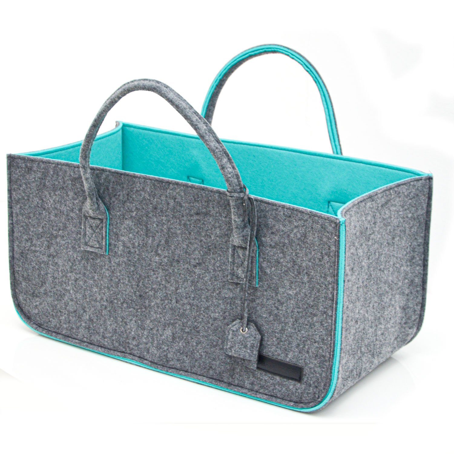 DuneDesign Einkaufskorb Schwerlast Filztasche 50x25x25 Kamintasche Einkaufstasche, Filz Kaminholzkorb