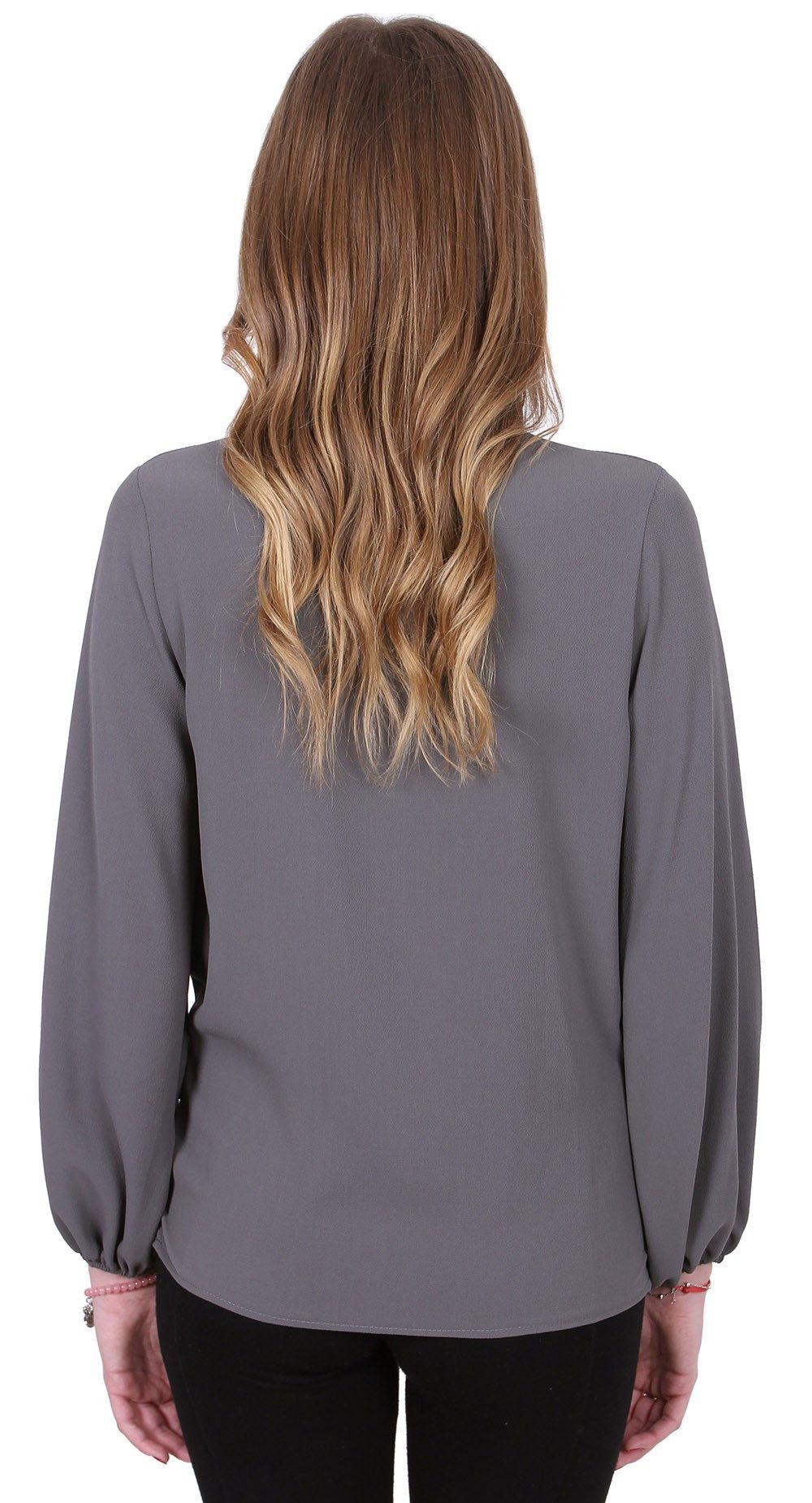 Sarcia.eu Blusentop John Zack Elegante, graue Bluse mit Schnürung S