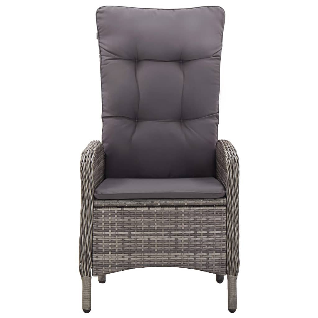 vidaXL Garten-Essgruppe 11-tlg. Garten-Essgruppe Poly Rattan Grau, (11-tlg)