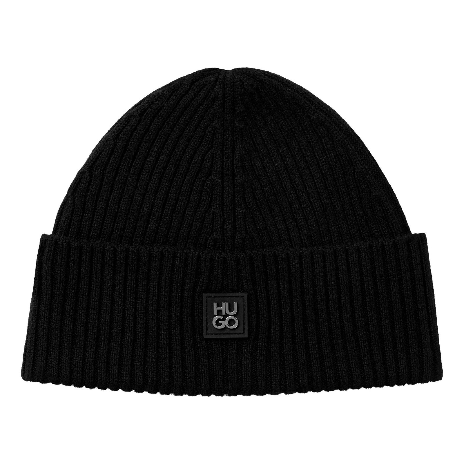 HUGO Strickmütze Xola_Metal mit aufgenähtem Logo günstig online kaufen