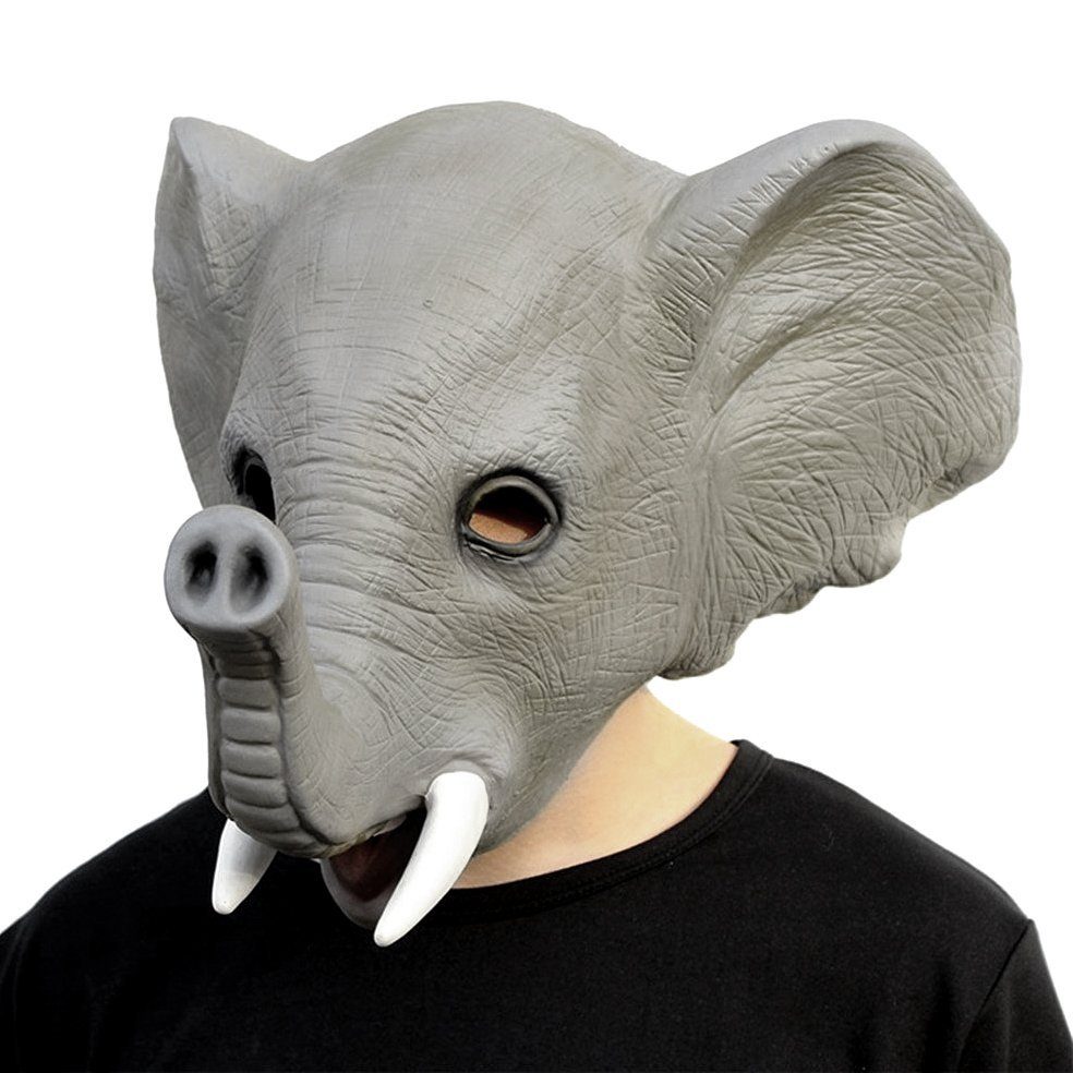 Metamorph Verkleidungsmaske Elefant Maske - Fasching Halloween Tier Kostüm, Vollmaske aus Latex für den nächsten Besuch im Porzellanladen