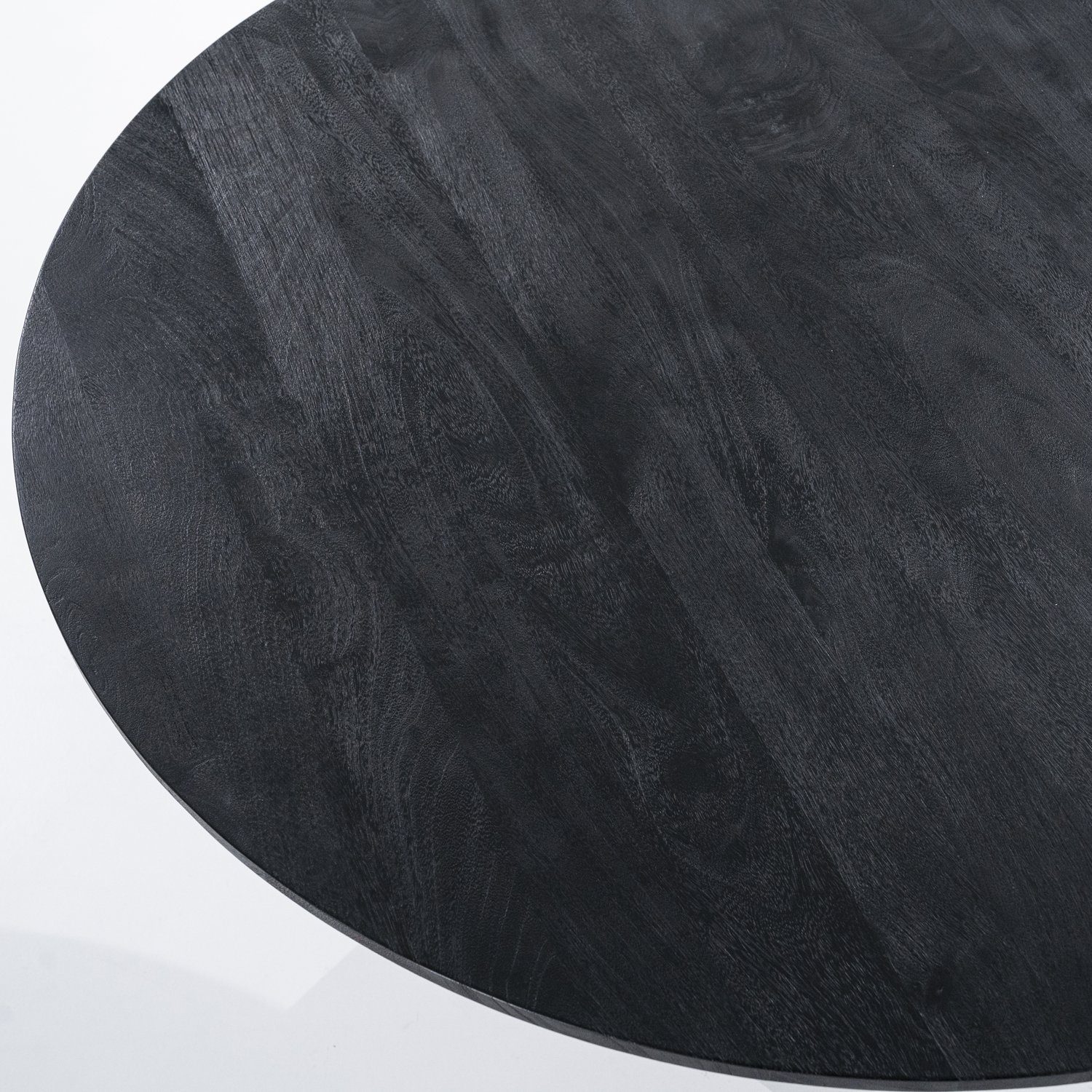 Esszimmertisch, Maison Ø Mango schwarz rund Esstisch rund Esstisch Holz 130 cm ESTO massiv