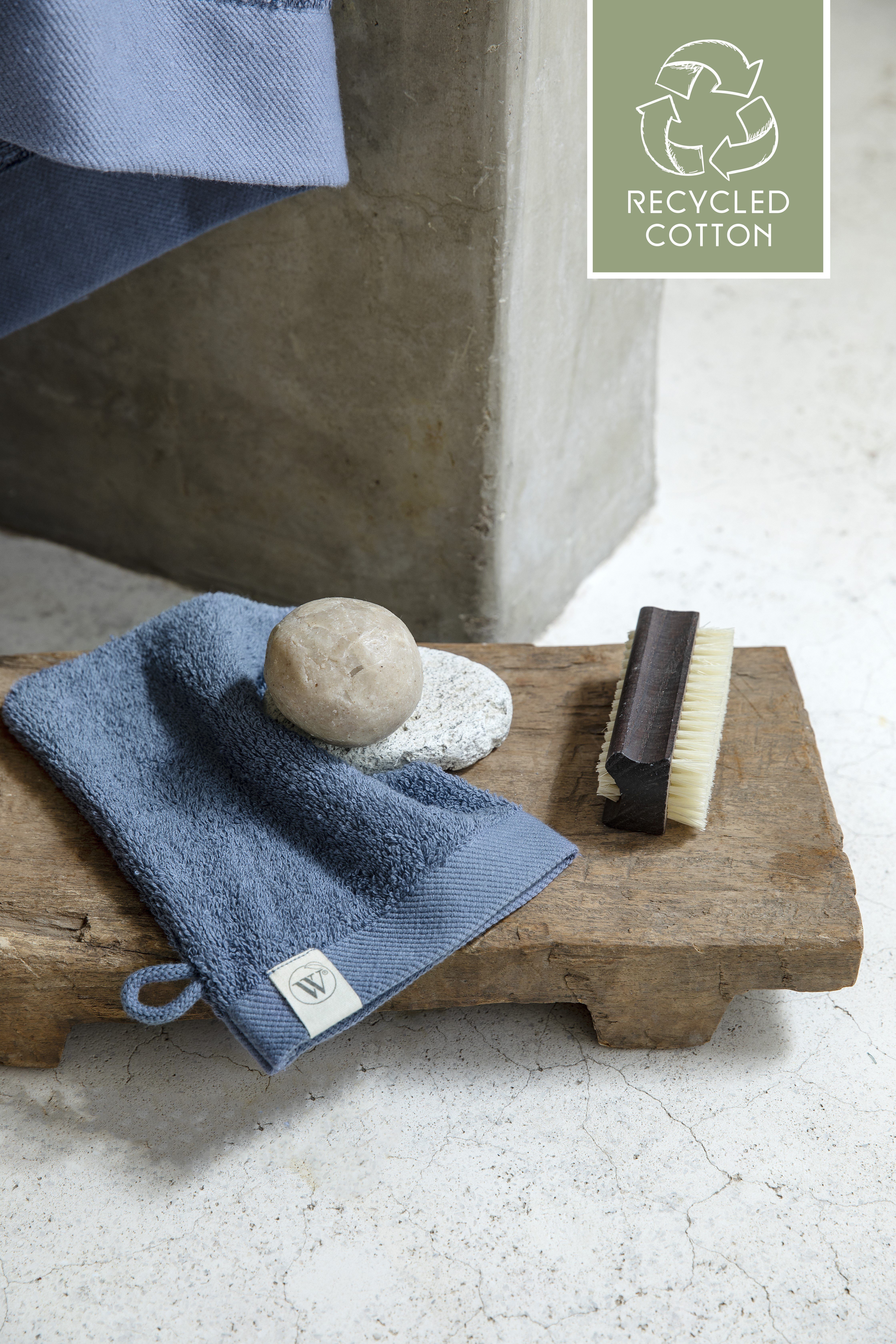 Walra Handtuch Waschhandschuh Remade 2x - cm, 16x21 (1-St) Cotton Baumwolle Blau