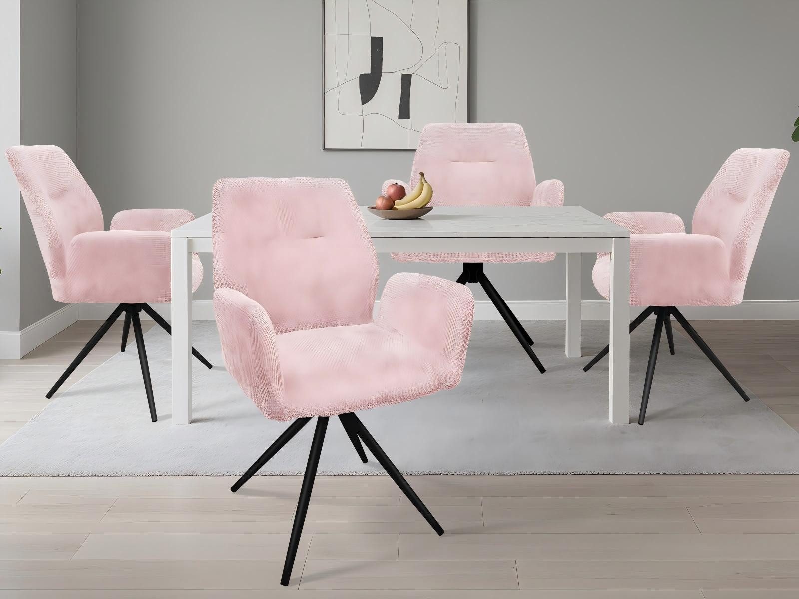 HOMELUX Polsterstuhl 360° Drehbar Esszimmerstühle 4er Set, Küchenstuhl, Stü günstig online kaufen