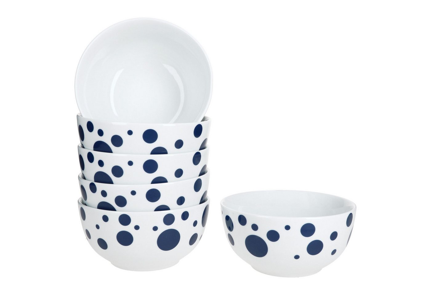 MamboCat Müslischale Pula dunkelblau 6x Müsli-Schale Ø14cm 400ml Porzellan 6 Personen, Porzellan
