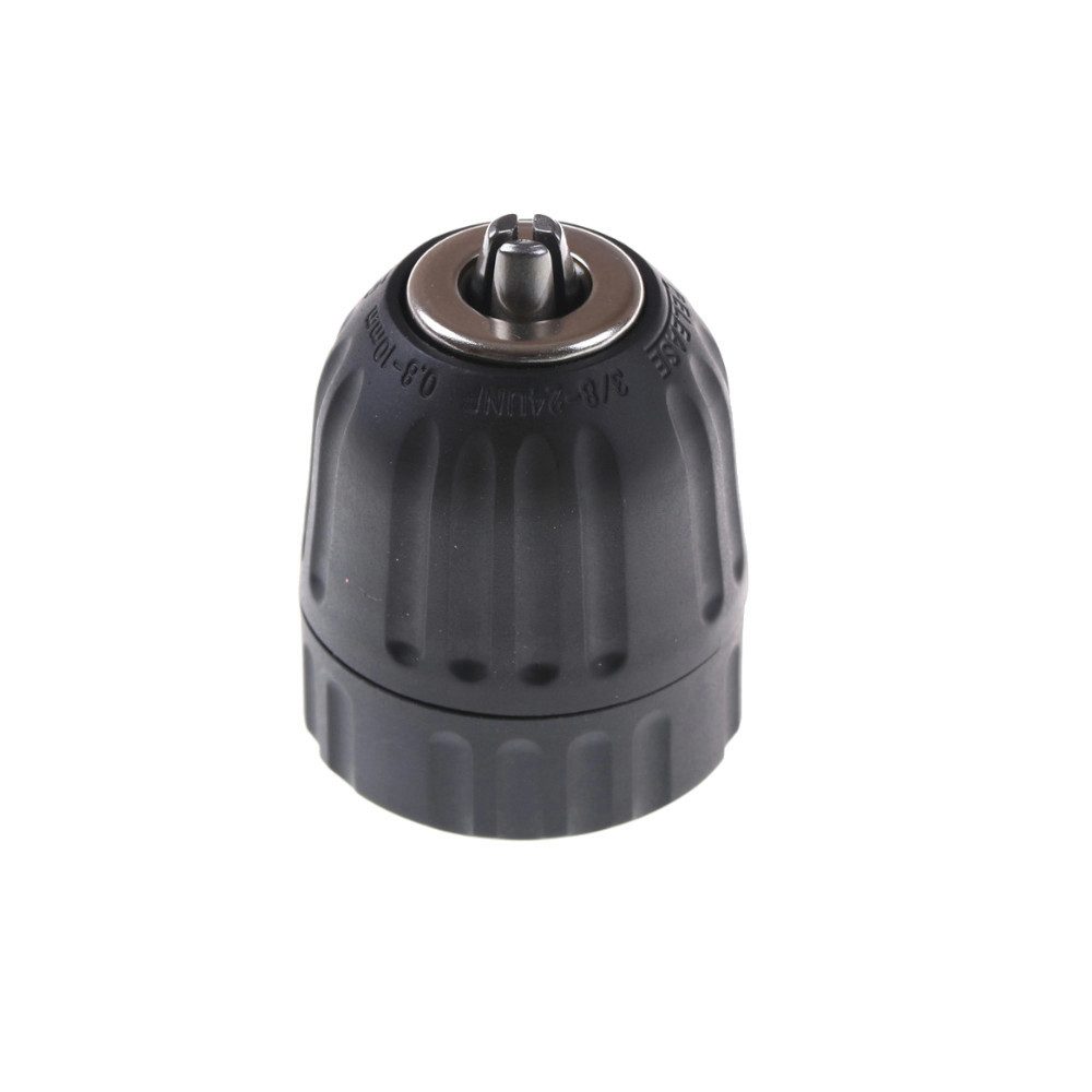 Trade-Shop Schnellspannbohrfutter Werkzeugaufnahme passend für Akkuschrauber mit 3/8" x 24 UNF Aufnahme, Spannweite bis 10.00 mm, Länge: ca. 60mm / Durchmesser: ca. 40mm