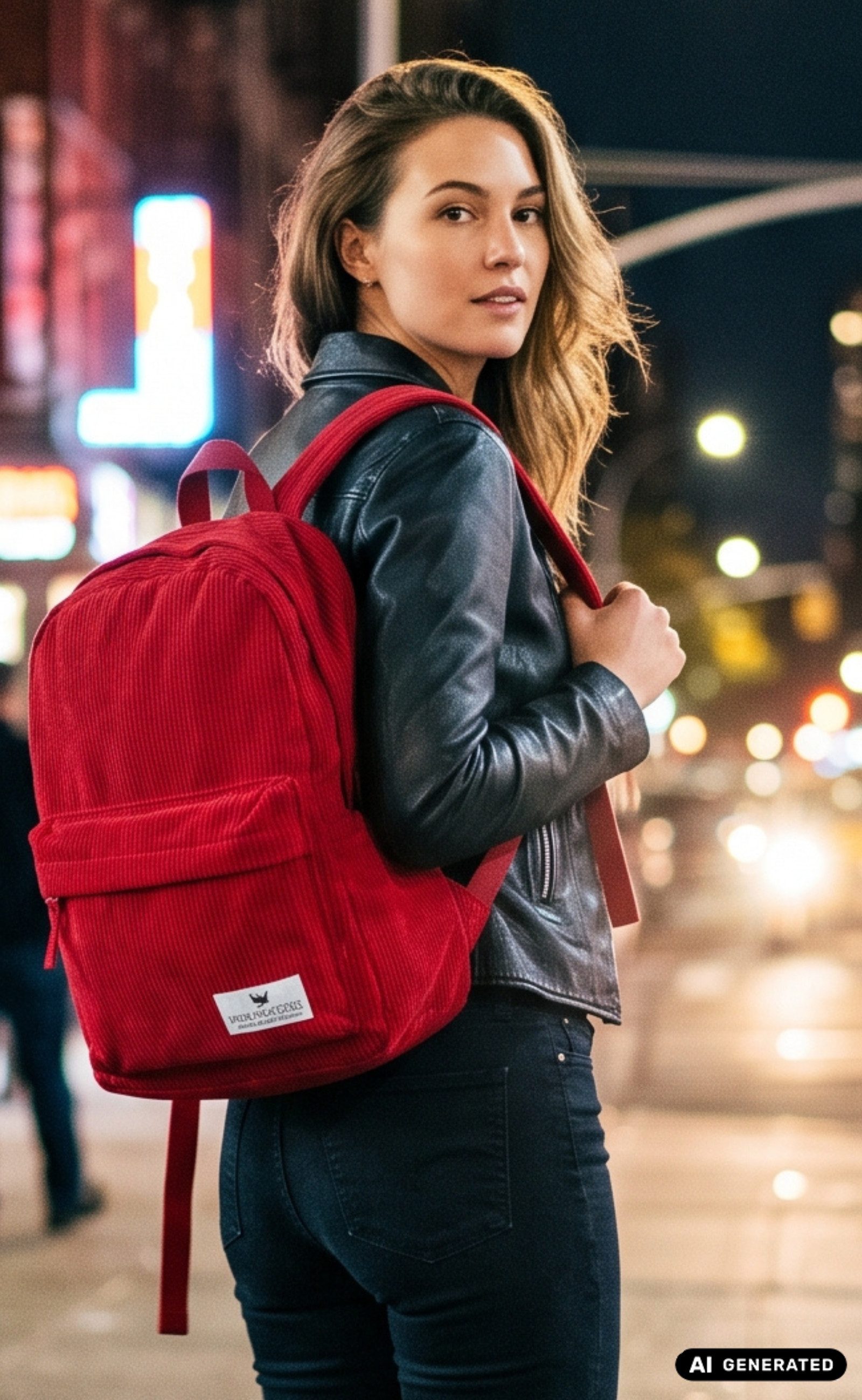 AvaMia Schulrucksack Damen Schüler Rucksack Kord Backpack Daypack Citytasche Arbeit Schule, Damen Rucksack, Innentasche, PFC-frei, Robuste Zipper, Kordrucksack
