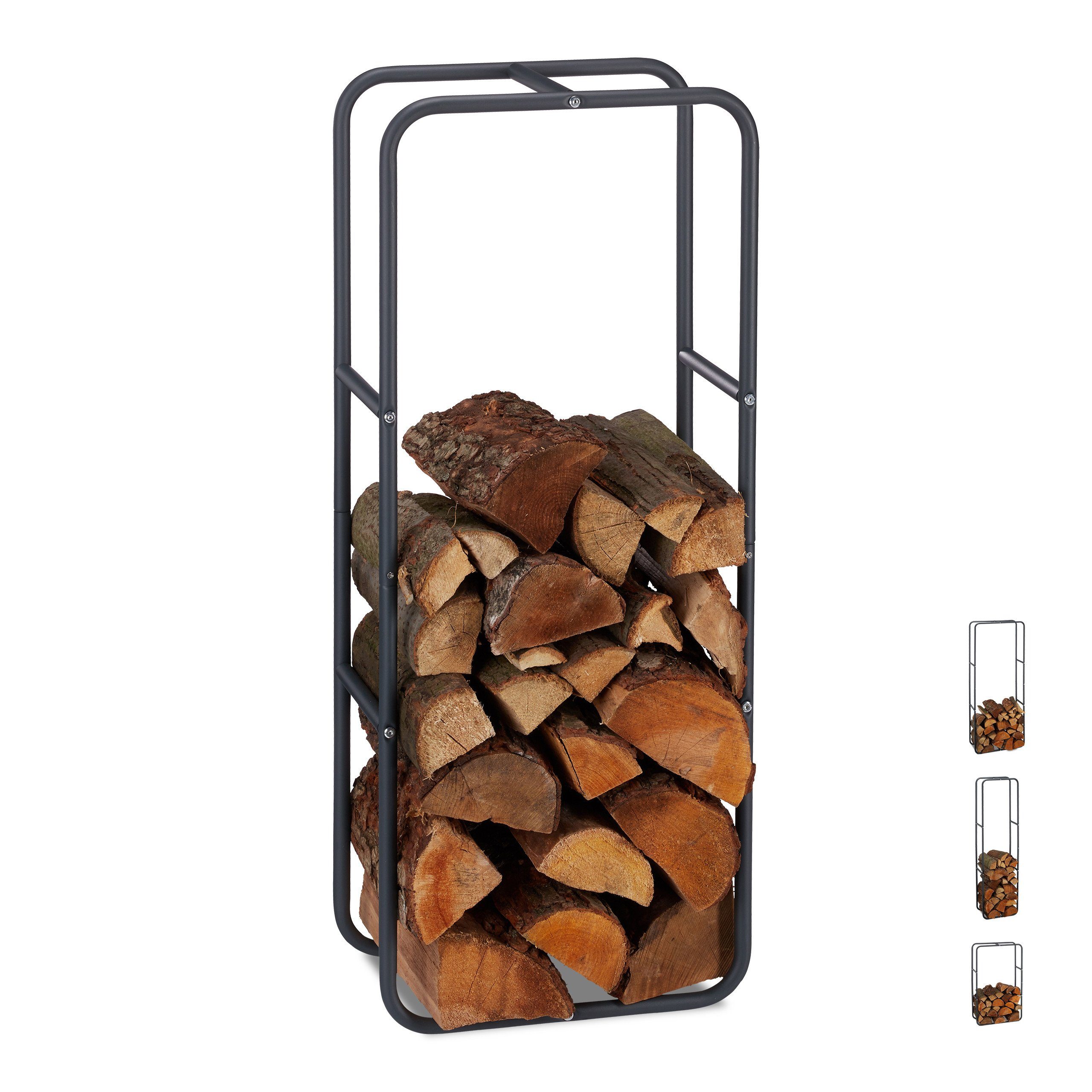 relaxdays Kaminholzregal aus Metall, BxTxH:40x25x100 cm, günstig online kaufen