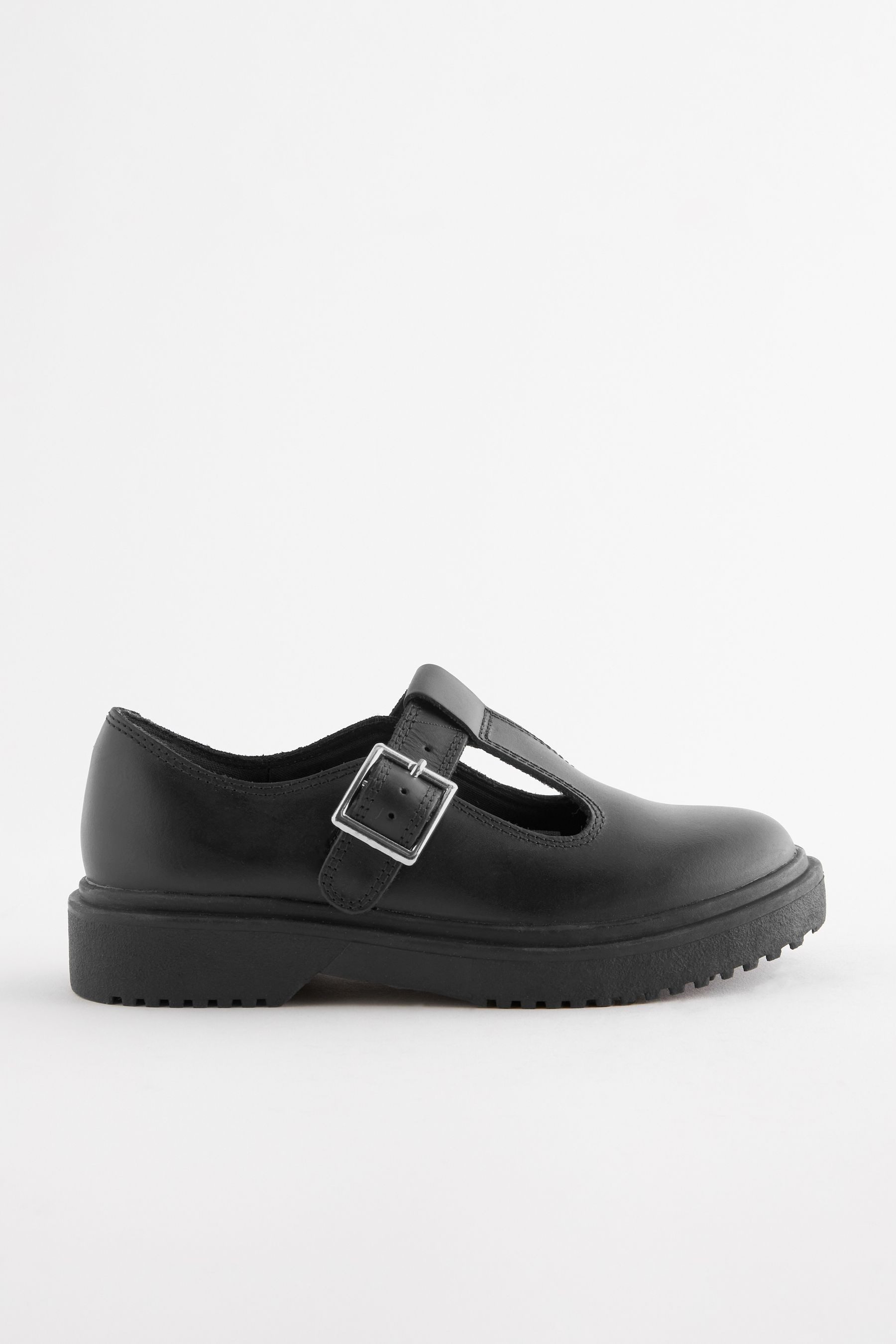 Markante Leder-Schuhe mit T-Steg T-Strap-Sandale
