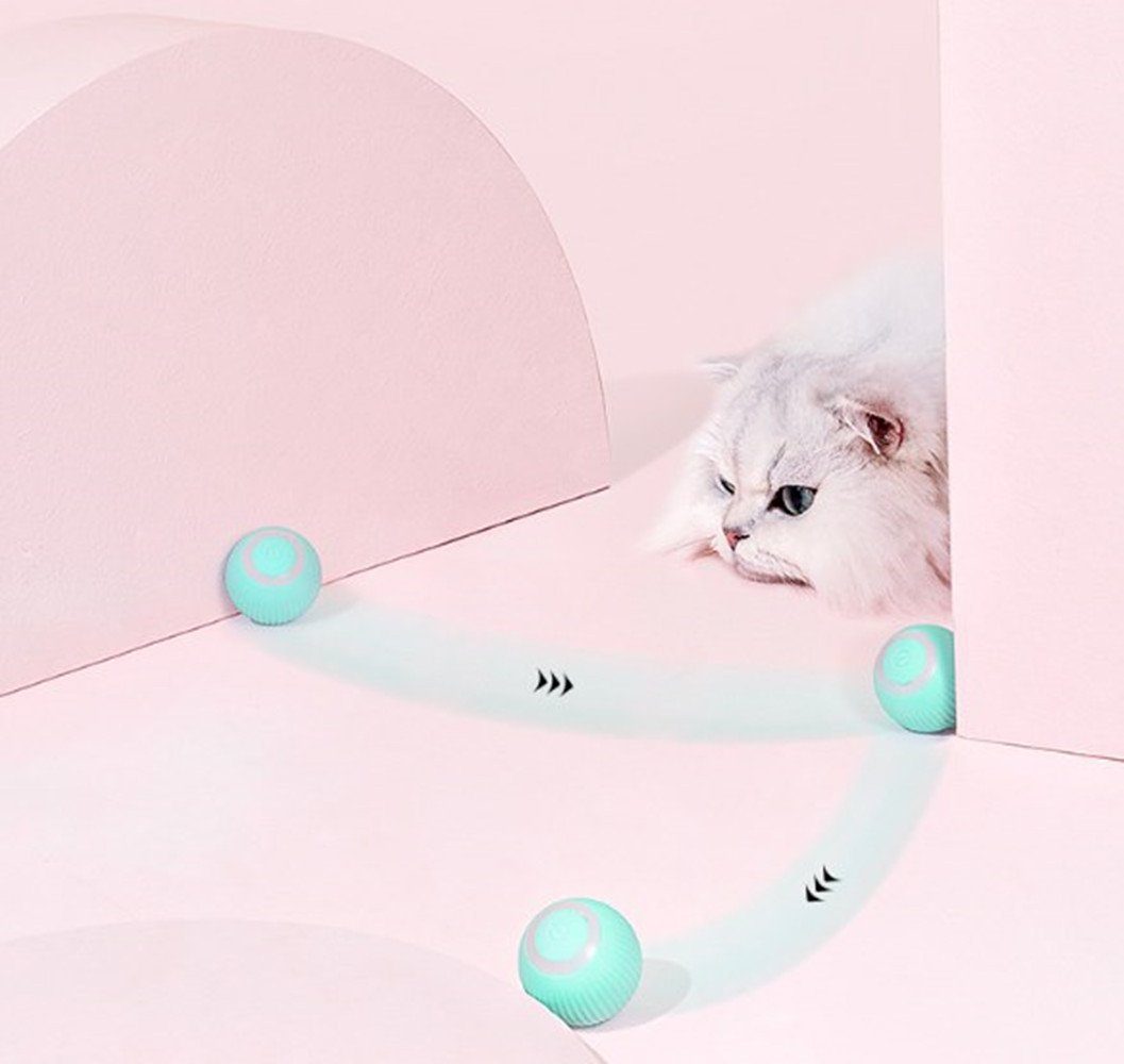 2 autolock Katzenspielzeug, mit Licht pink Katzenspielzeug LED Stück Interaktives Selbstbeschäftigung Ball Katzenspielzeug Smart Tierball