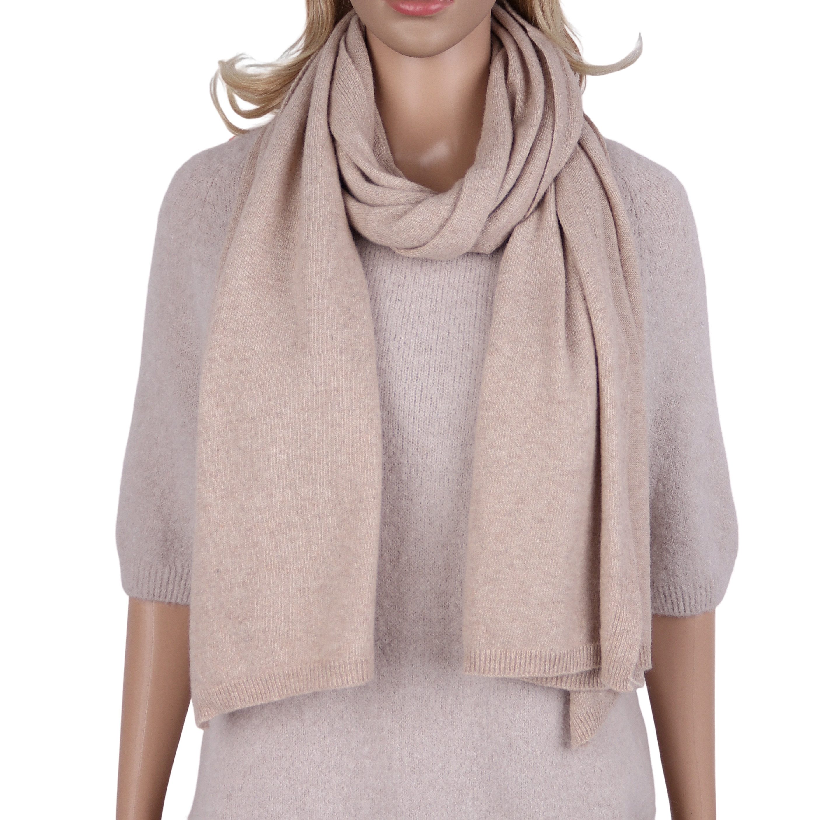 MIRROSI Kaschmirschal Damen Strickschal, Made in Italy 5% Kaschmir, Damen Langes Halstuch ideal für Herbst und Winter ca. 200x60cm