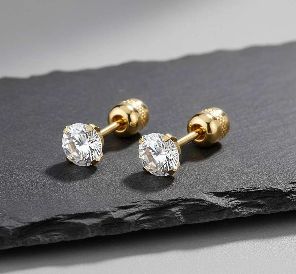 Taffstyle Paar Ohrstecker Gesundheitsstecker Ohrringe Erststecker Chirurgenstahl mit Kristall (Medizinische Ohrringe für empfindliche Ohren mit Zirkonia Kristal – Bild 3 von 4