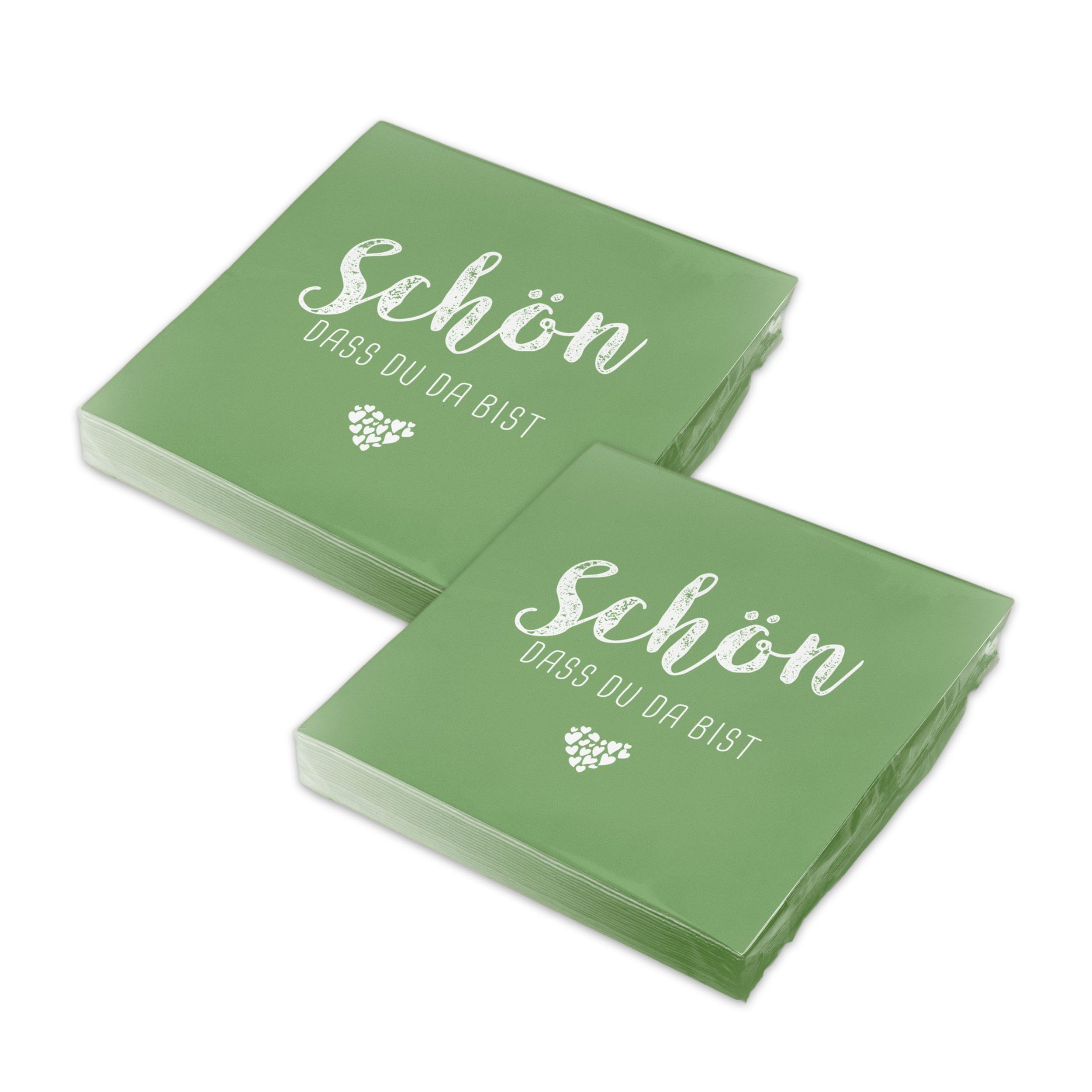 itenga Papierserviette itenga 40x Serviette Schön dass du da bist grün