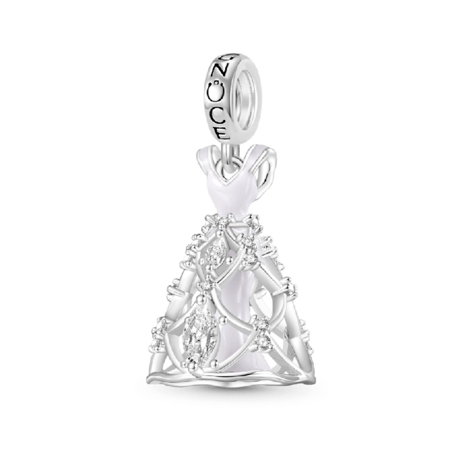 Bead Gnoce Charm Anhänger Brautkleid IGC033 Silber