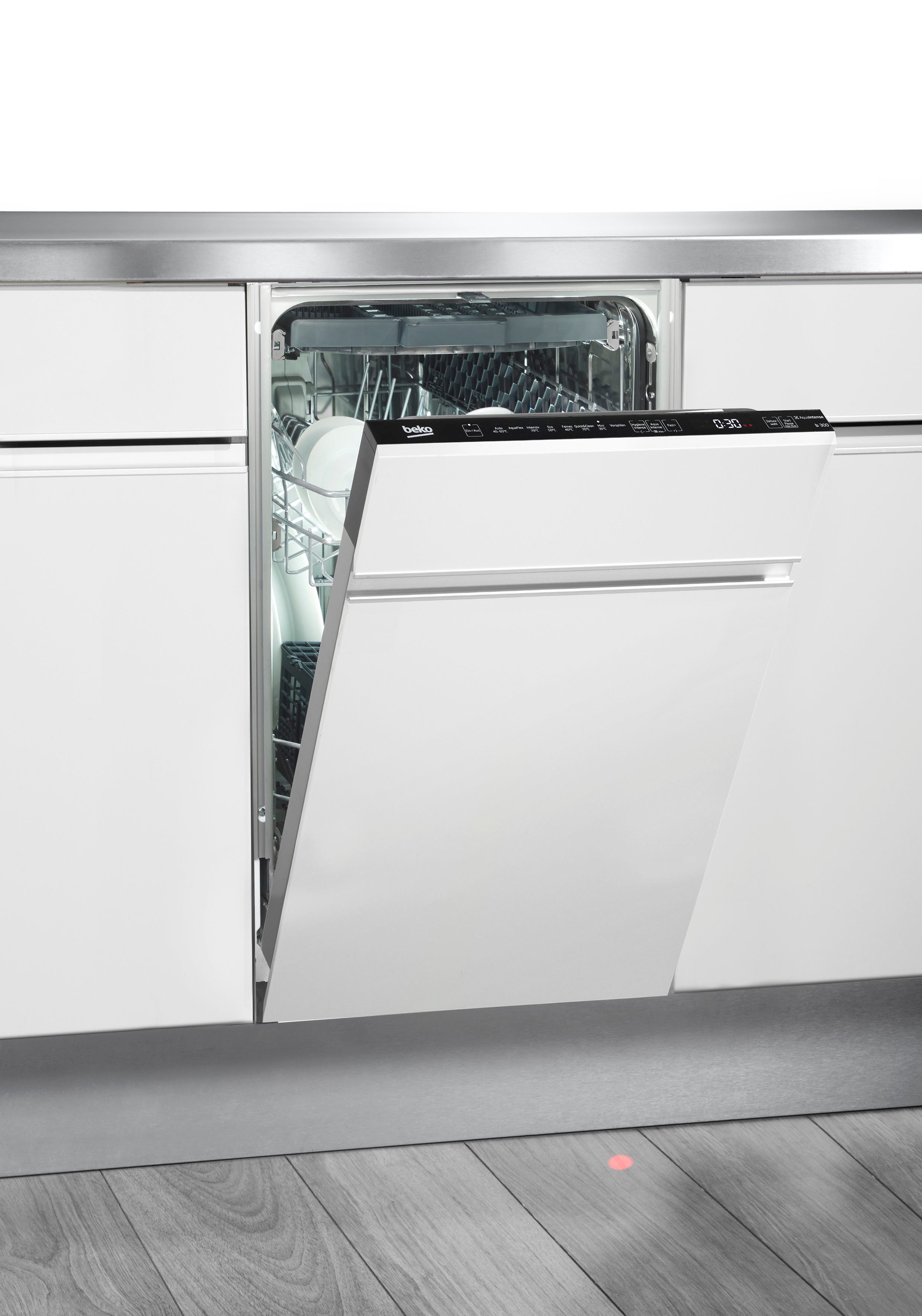 BEKO vollintegrierbarer Geschirrspüler BDIS38120Q 7641701635, 11 Maßgedecke, Doppelt gut organisiert – inklusive Besteckschublade und Besteckkorb