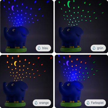 ANSMANN AG LED-Sternenhimmel LED Sternenhimmel Projektor Elefant Musik Sternenlicht Einschlafhilfe