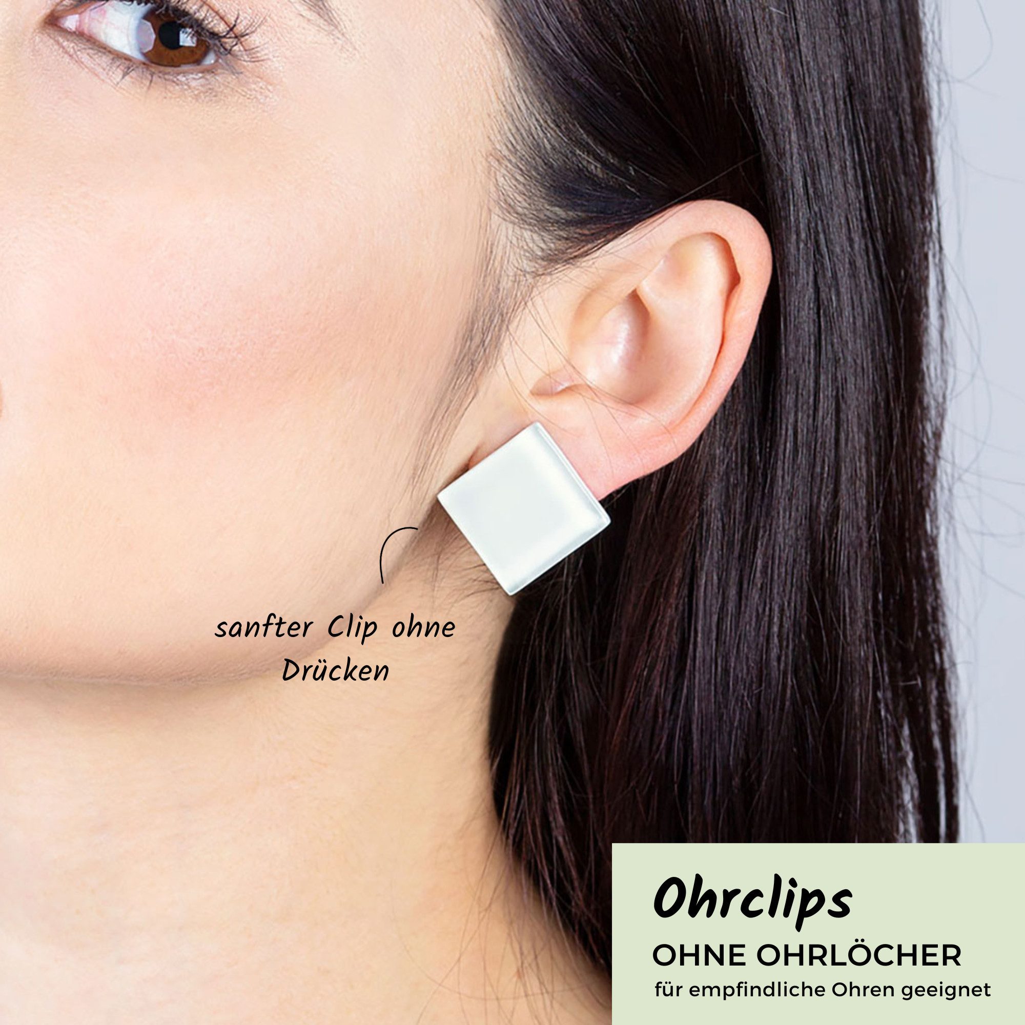 ALEXASCHA Paar Ohrclips Geometrische Statement Clip Ohrringe ohne Ohrlöcher & ohne drücken