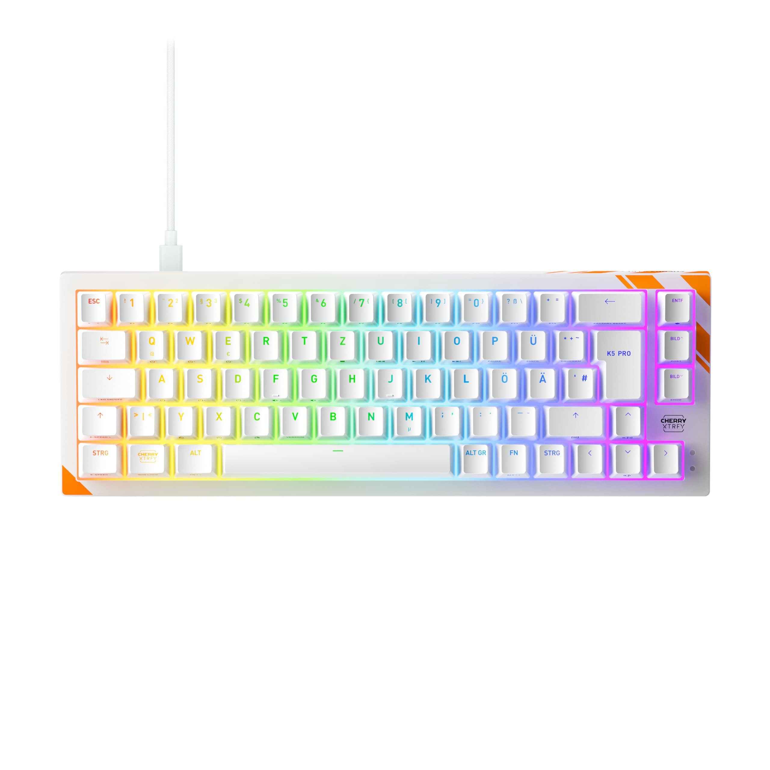 Cherry K5 PRO TMR COMPACT Tastatur (65% Gaming-Tastatur mit RGB-LED Hintergrundbeleuchtung)