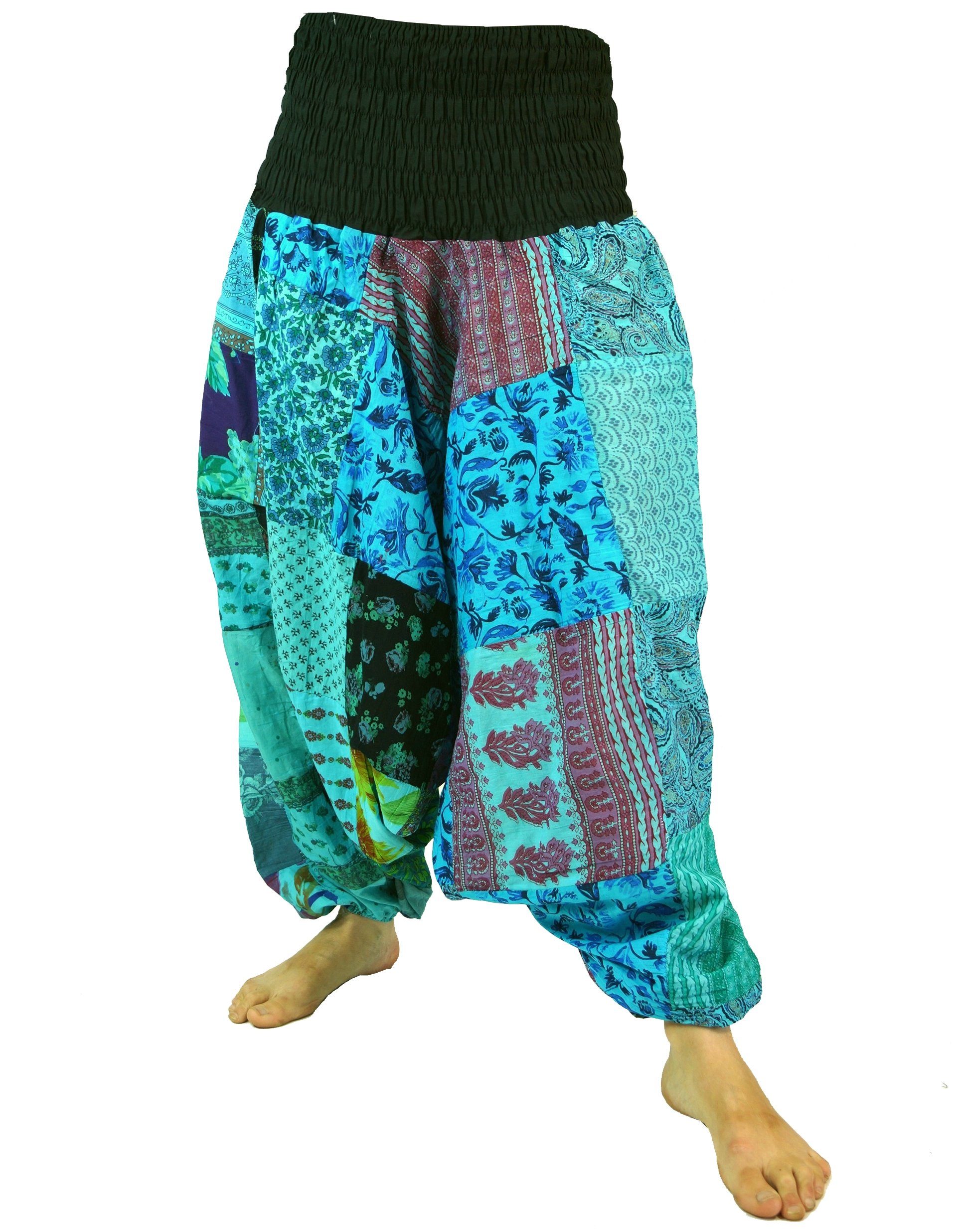 Guru-Shop Relaxhose Sommerliche Aladinhose Patchwork Pluderhose,.. günstig online kaufen