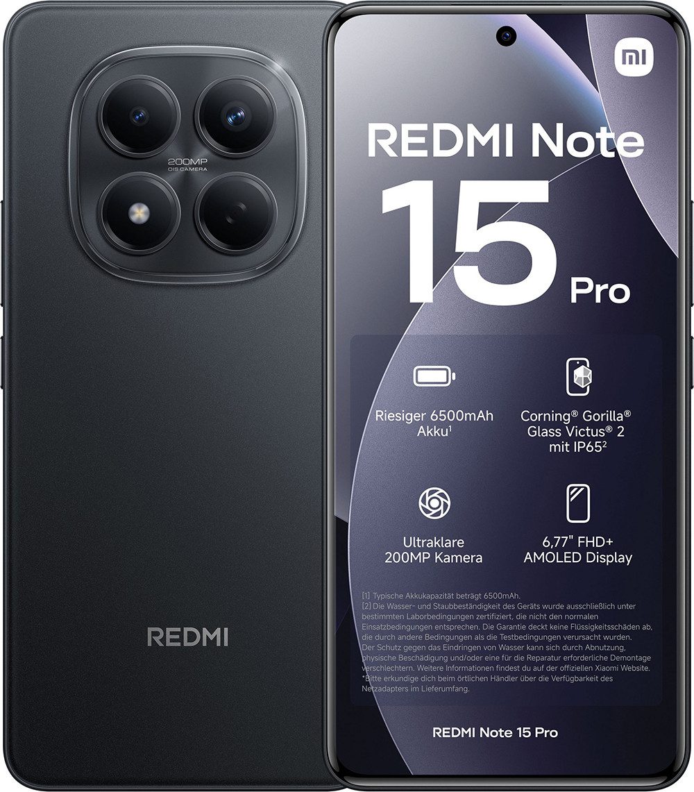 Xiaomi Redmi Note 15 Pro 4G 12+512GB Smartphone Handy (200 MP Kamera)