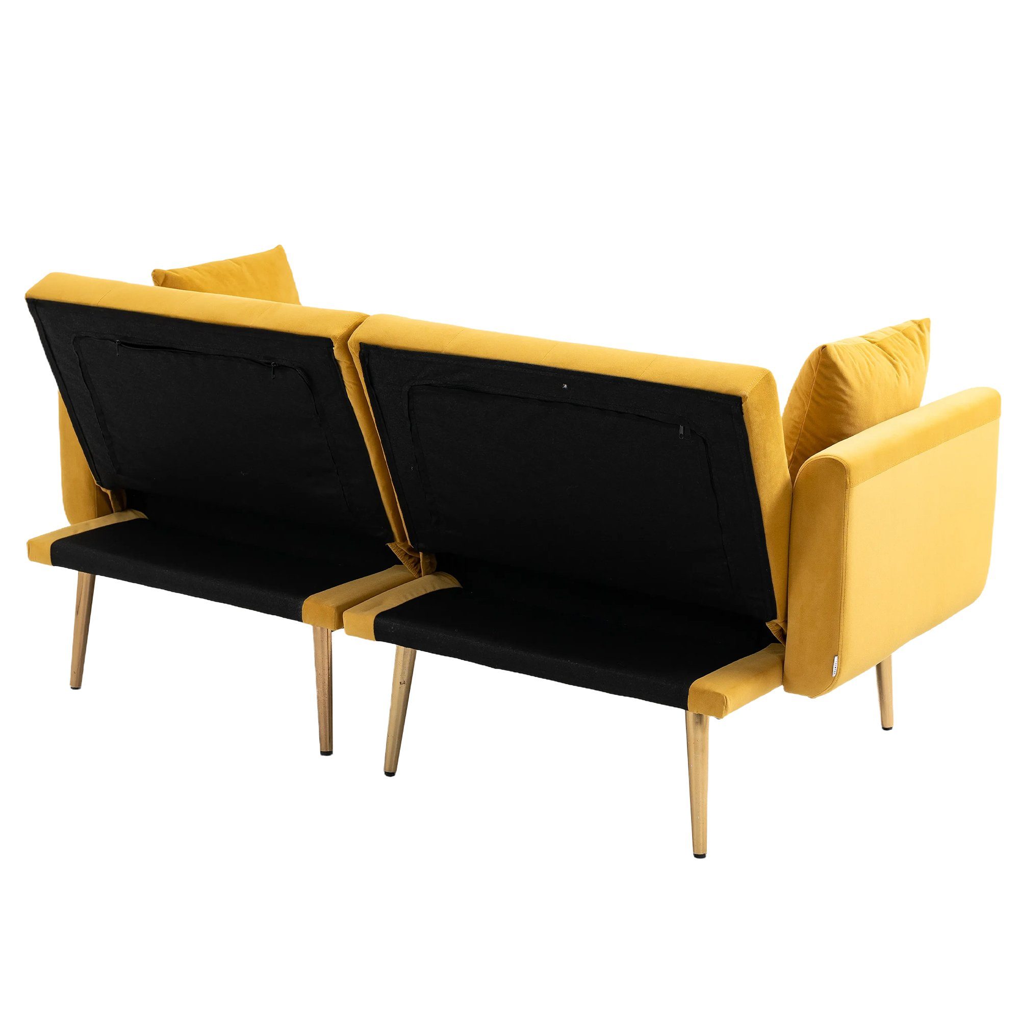 Ulife Gelb 4-Metallfüßen Sofa mit