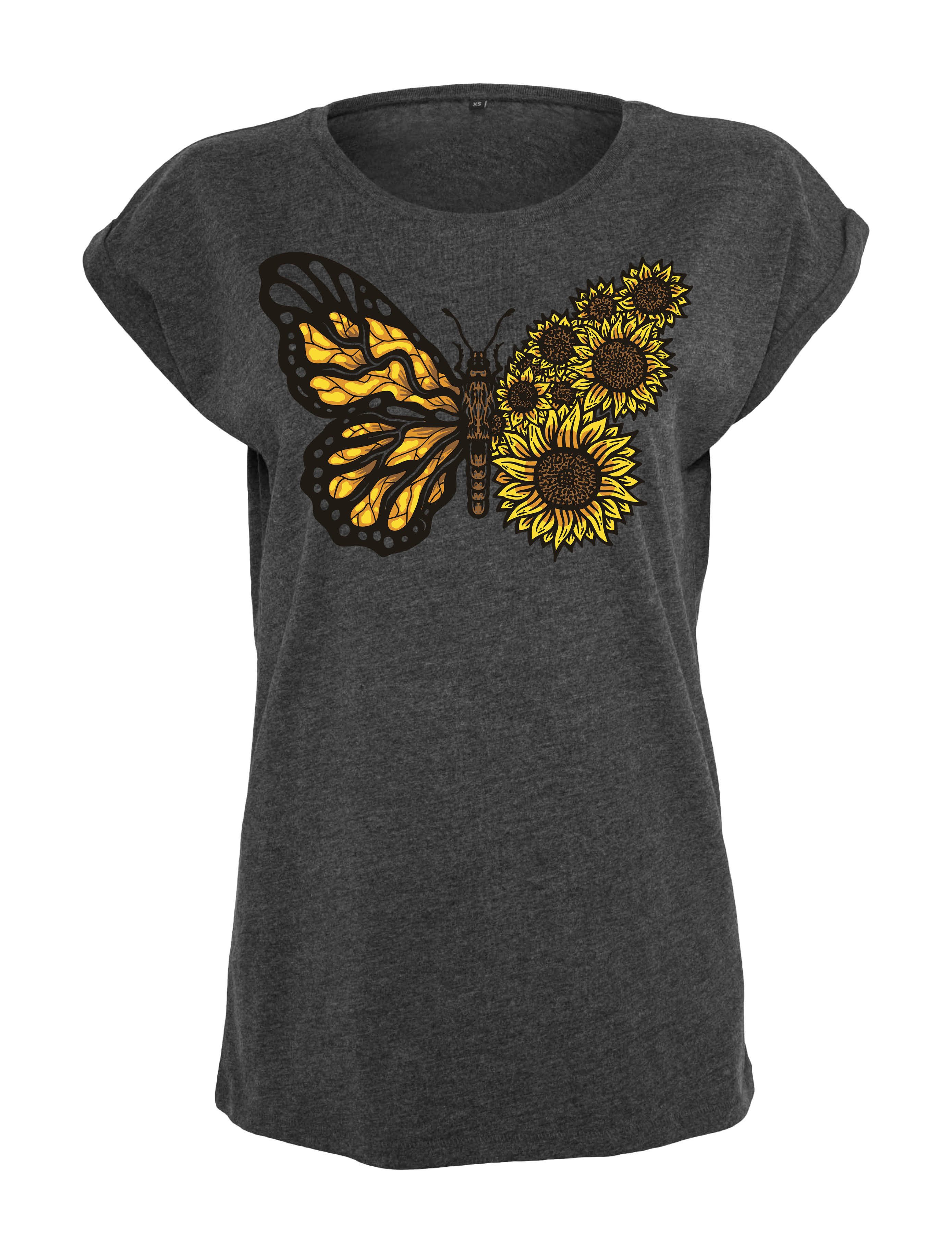 Youth Designz Print-Shirt "Sunflower Schmetterling" Damen günstig online kaufen