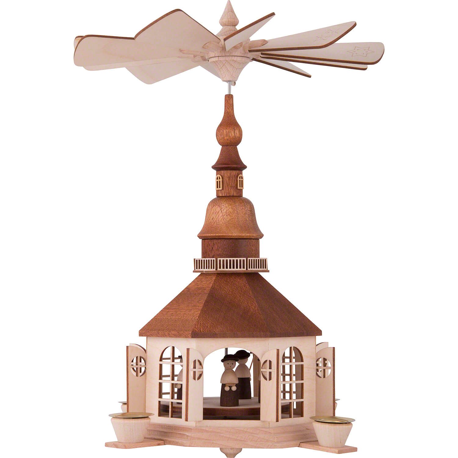 rauta Weihnachtspyramide 1-stöckige Pyramide Seiffener Kirche (30cm) von Rauta