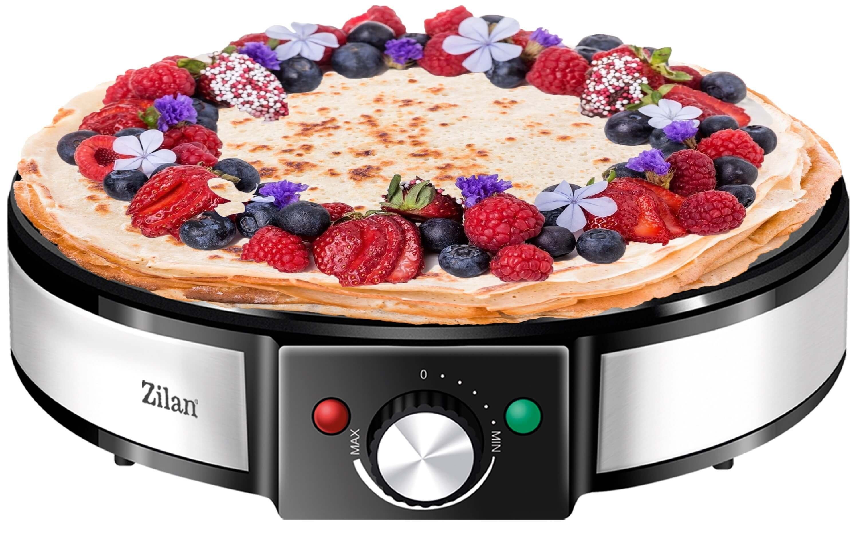 Zilan Crêpesmaker ZLN-2922, 1200 W, Ø 30 cm, Antihaftbeschichtung,Cool-Touch-Griff,Stufenlose Temperaturkontrolle