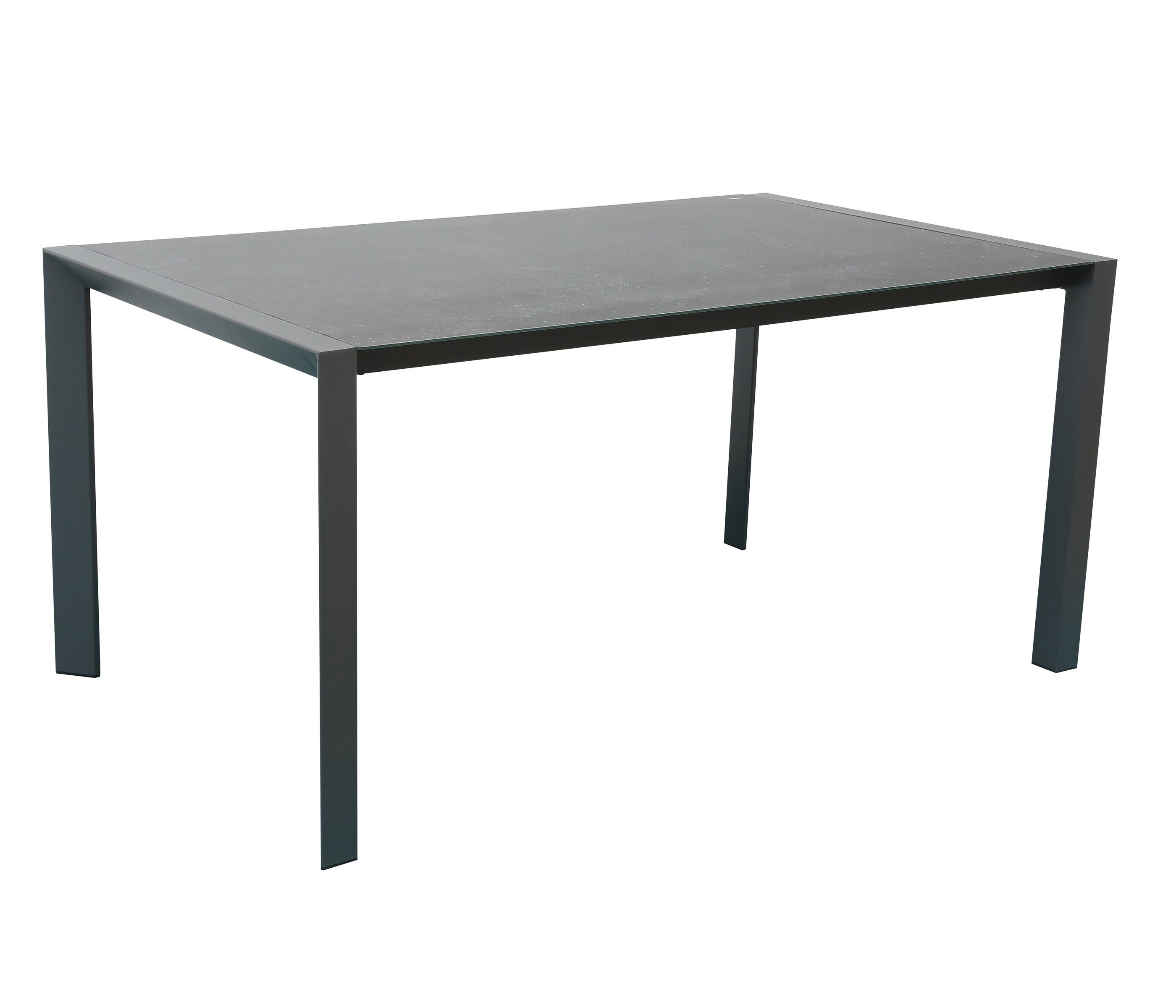 Dehner Gartentisch Cleveland, 160 x 90 x 75 cm, Aluminium/Keramik, Outdoortisch mit Aluminium-Gestell und kratzfester Keramik-Glasplatte