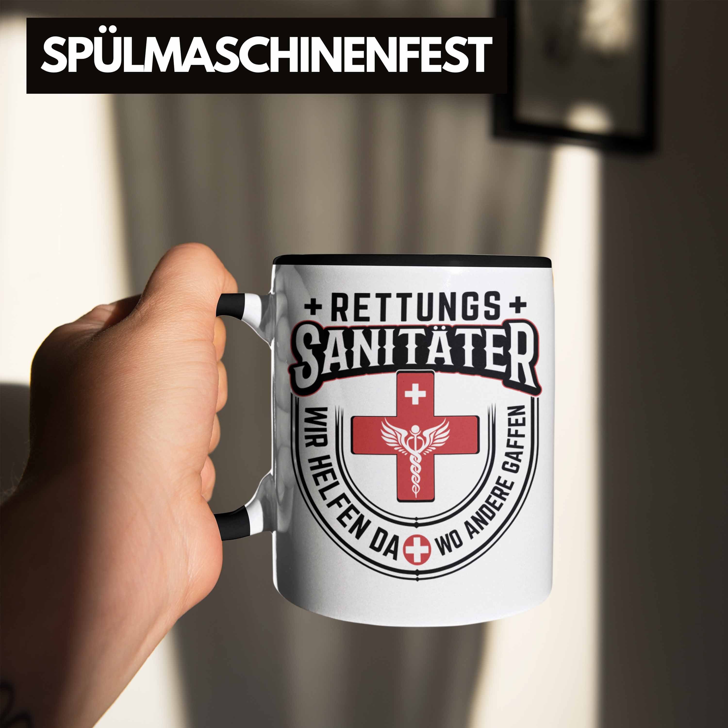 Krankentransport Geschenk Sanitäter Rettungssanitäter Tasse Not Trendation Lustig Schwarz Tasse