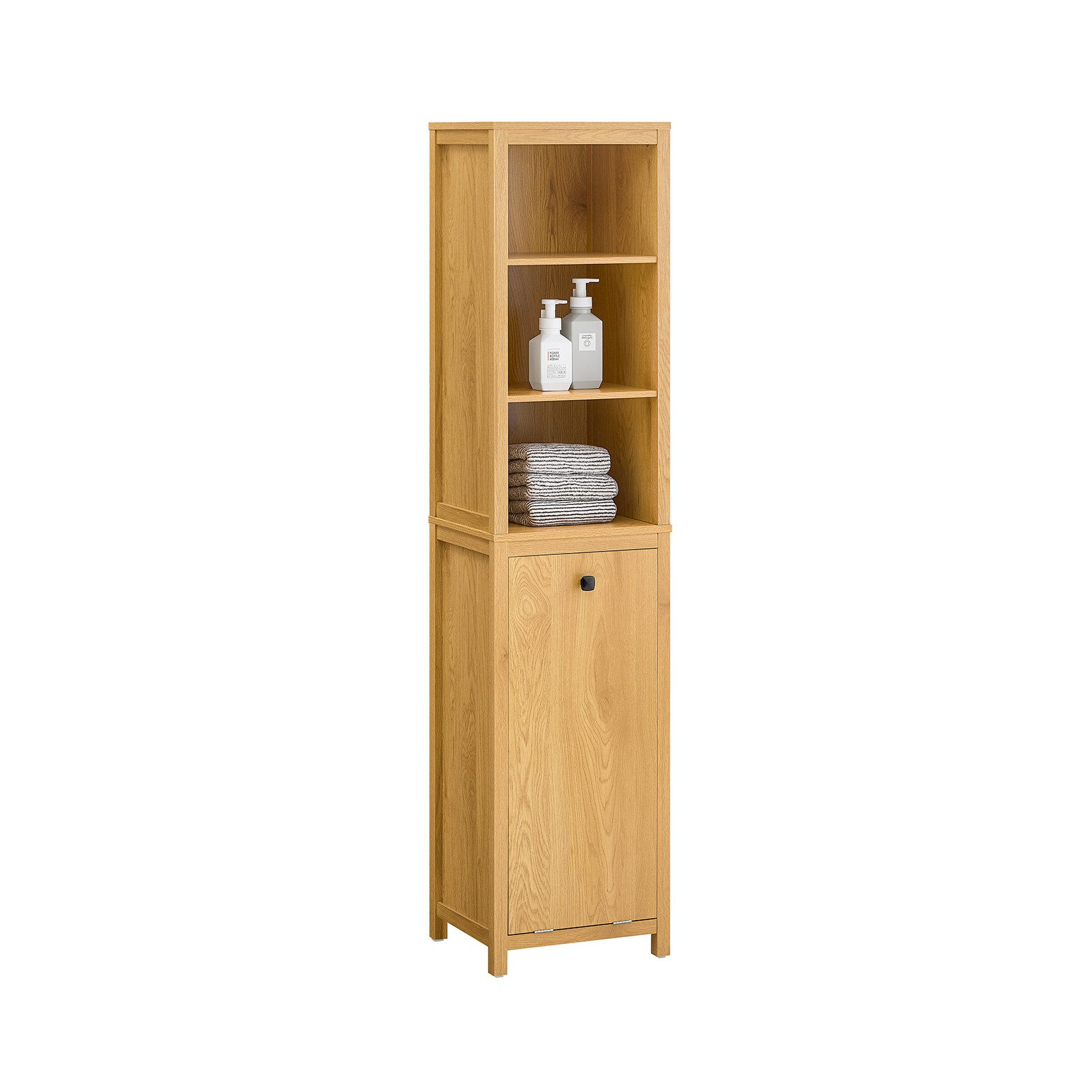 SoBuy Hochschrank BZR95 Badezimmerschrank mit Wäschesack günstig online kaufen