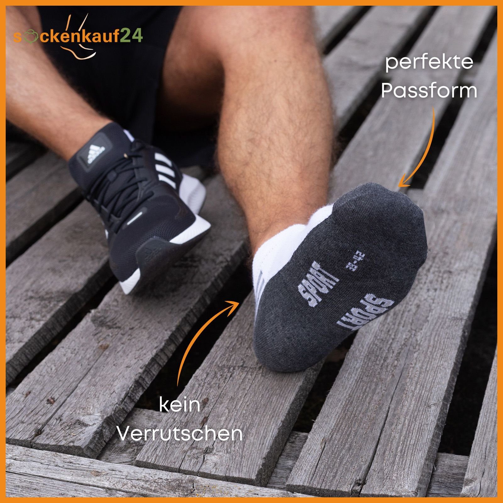 sockenkauf24 Sneakersocken 8, 12 oder 20 Paar Sneaker Socken Herren&Damen (16737, 8-Paar, 47-50) Baumwolle Atmungsaktiv Mehrfarbig WP