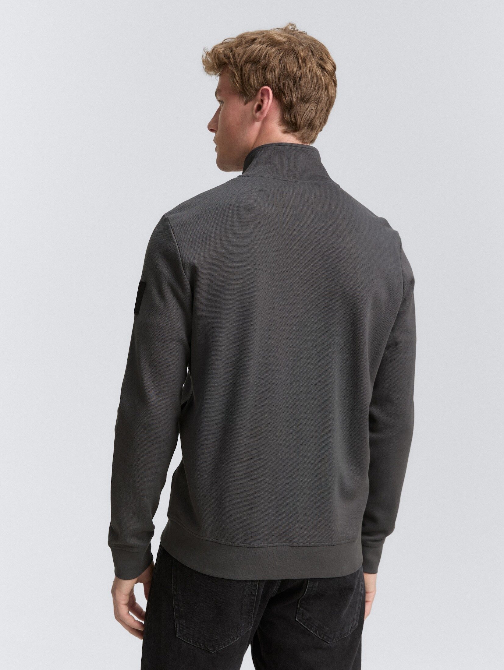 TOM TAILOR Denim Sweatjacke Strick & Sweatshirts Piqué Sweatjacke mit Stehkragen