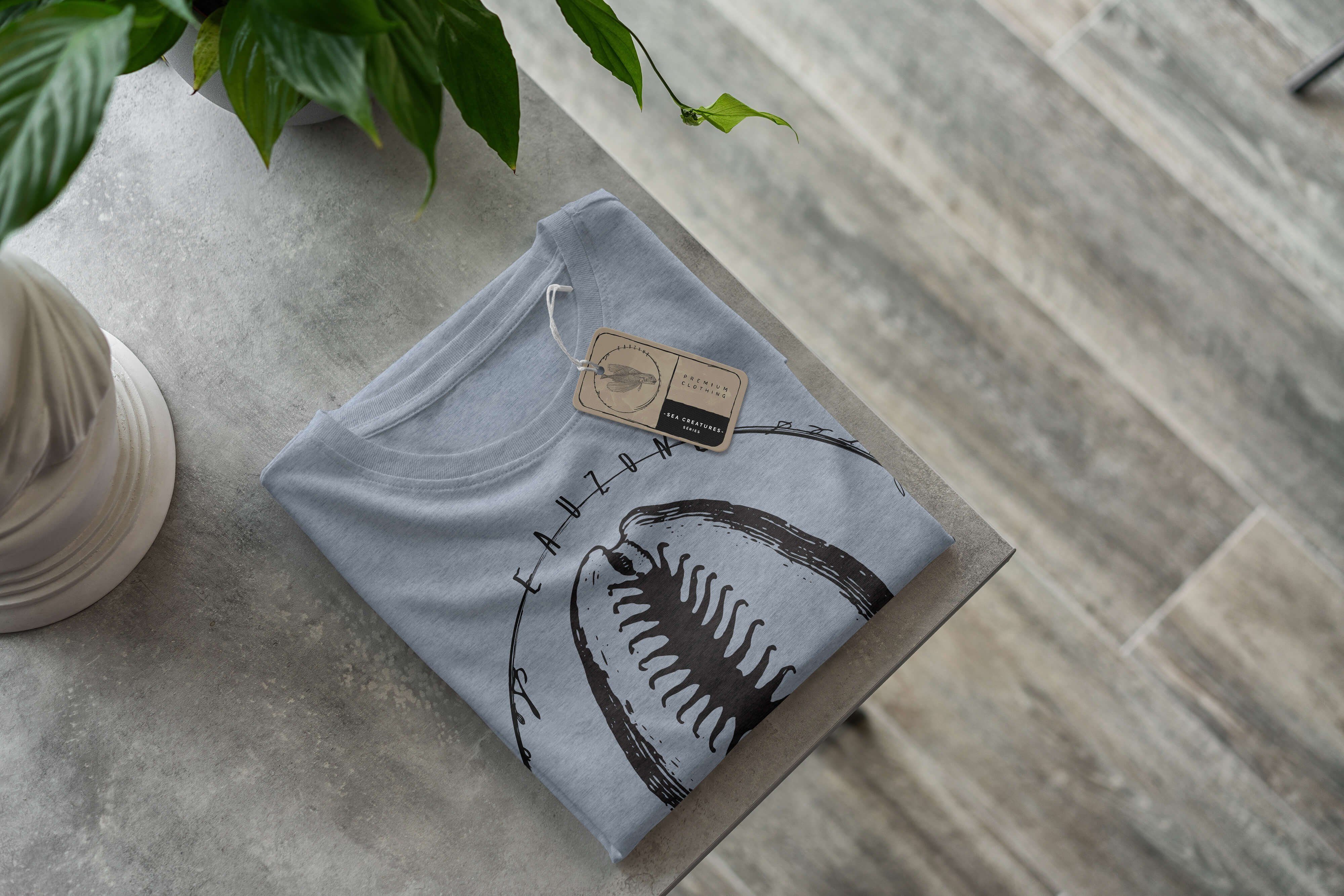 Denim Struktur und Schnitt Creatures, Tiefsee - 018 sportlicher T-Shirt Sea T-Shirt Serie: Sinus / Fische feine Stonewash Sea Art