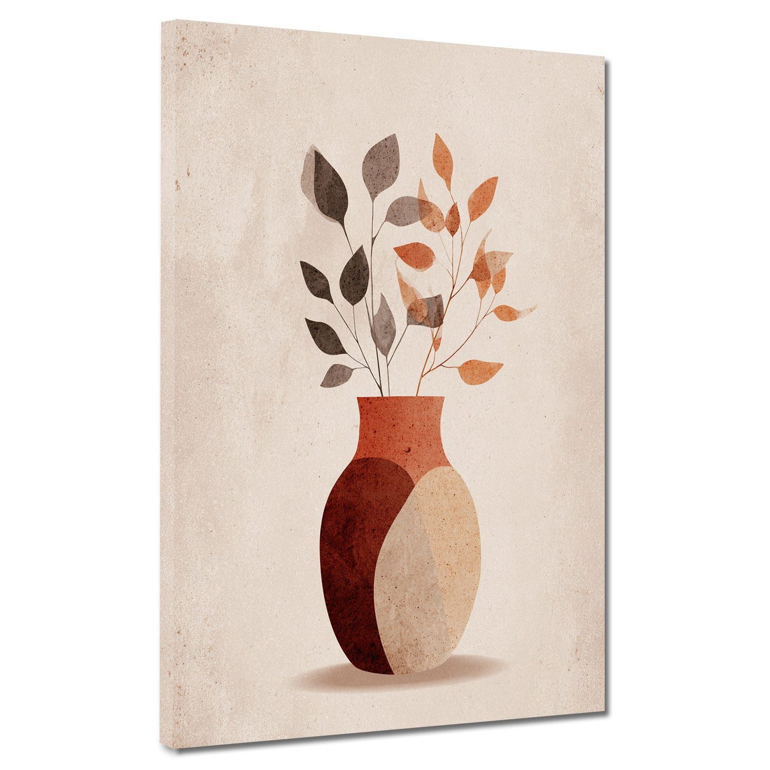 Artedinoi Leinwandbild Minimalistisch Vase Trockenpflanzen Boho Leinwandbild Wandbild Kunstdr, Vase mit Trockenpflanzen, Boho
