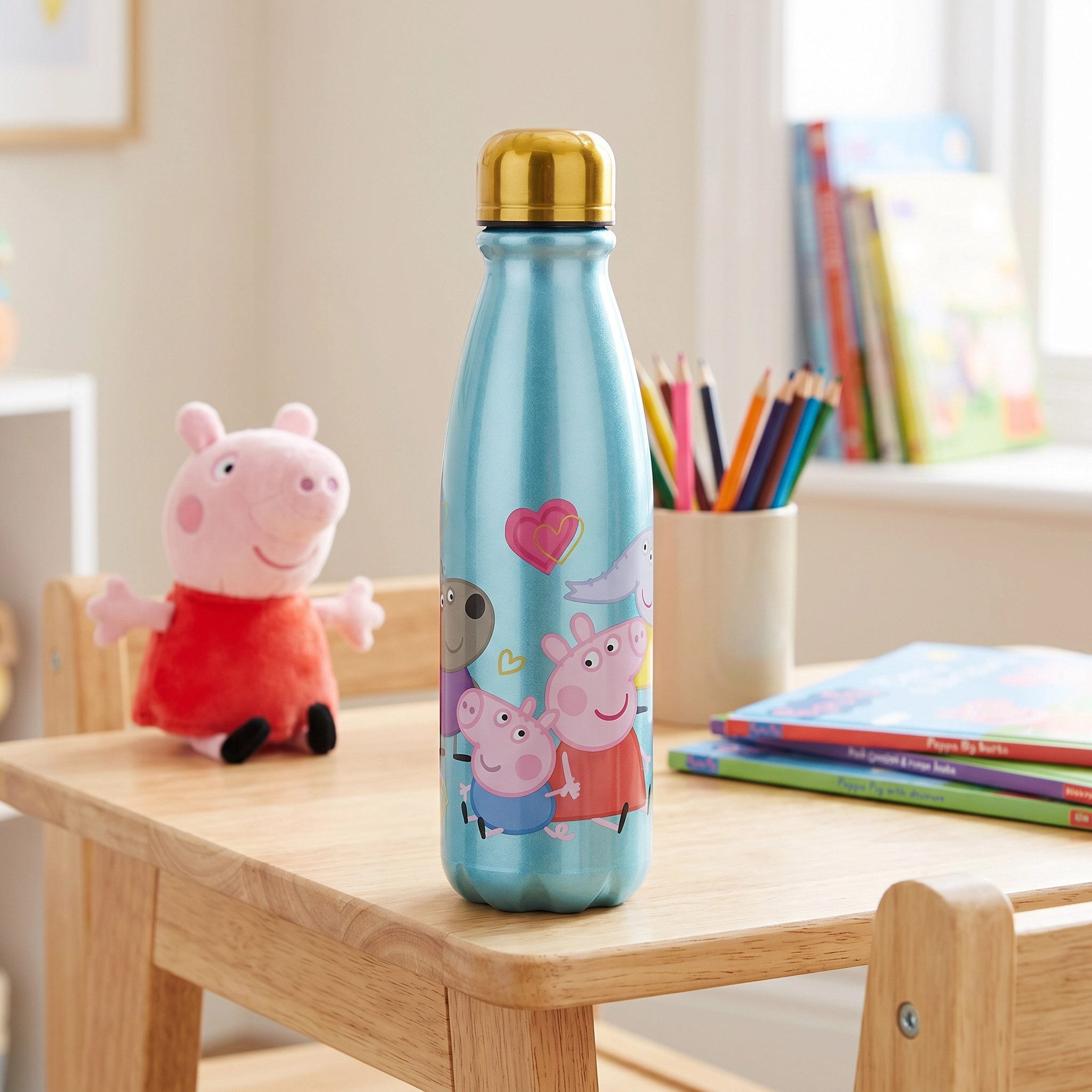 Peppa Pig Trinkflasche Peppa Wutz George Kinder Aluminium Wasserflasche Flasche 600 ml